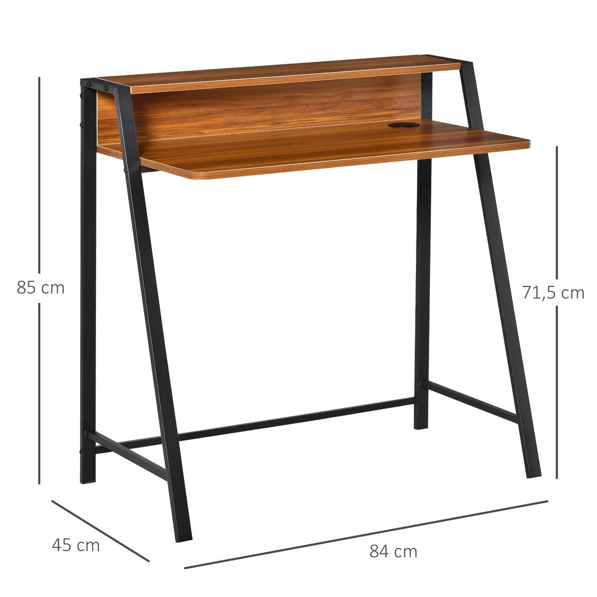 Schreibtisch 836-055 walnuss Nachbildung schwarz B/H/T: ca. 84x85x45 cm