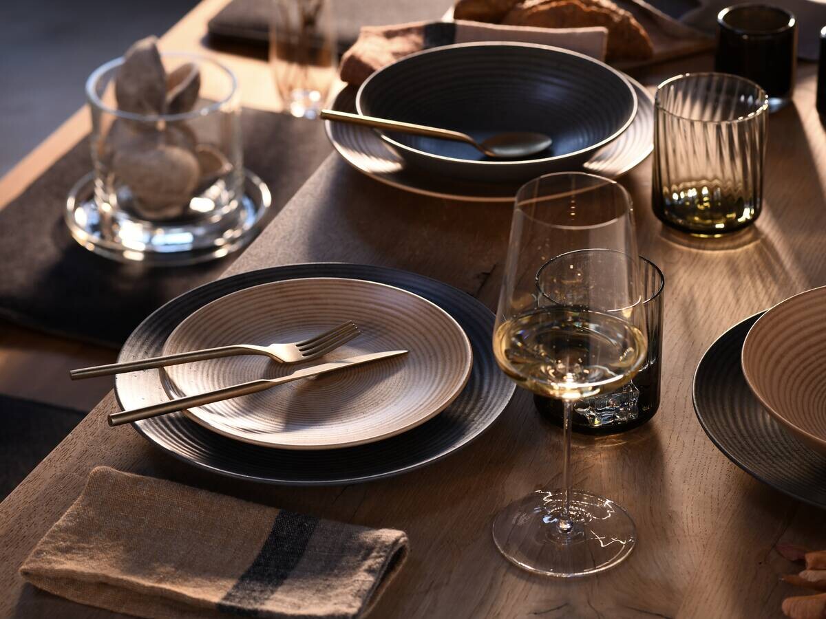 CreaTable Teller-Set Catania sand Steinzeug