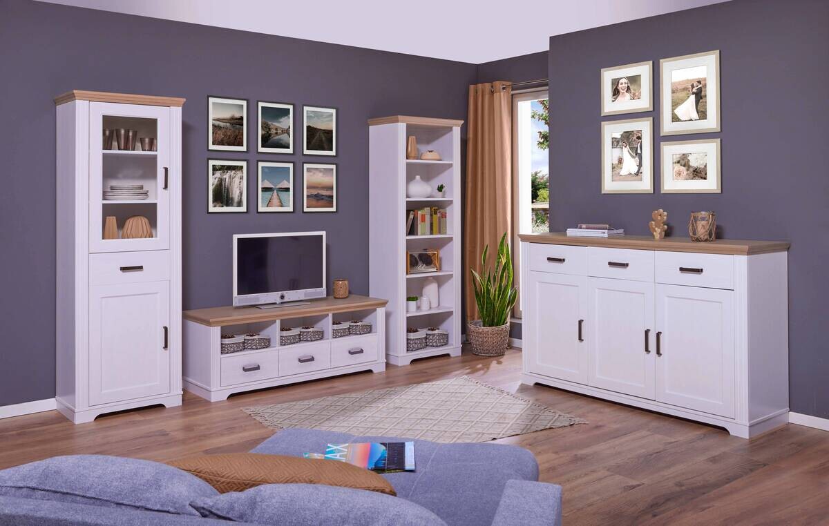 Kommode Maluno weiß lackiert B/H/L: ca. 48,3x103,8x166,4 cm