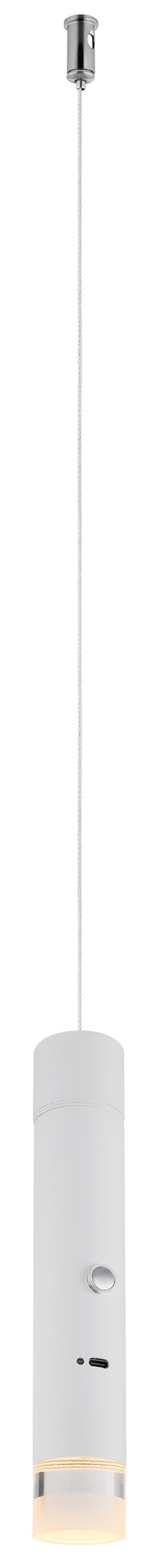 GLOBO LED-Hängeleuchte weiß klar Metall Acryl H/D: ca. 120x3,8 cm 1.0 Brennstellen