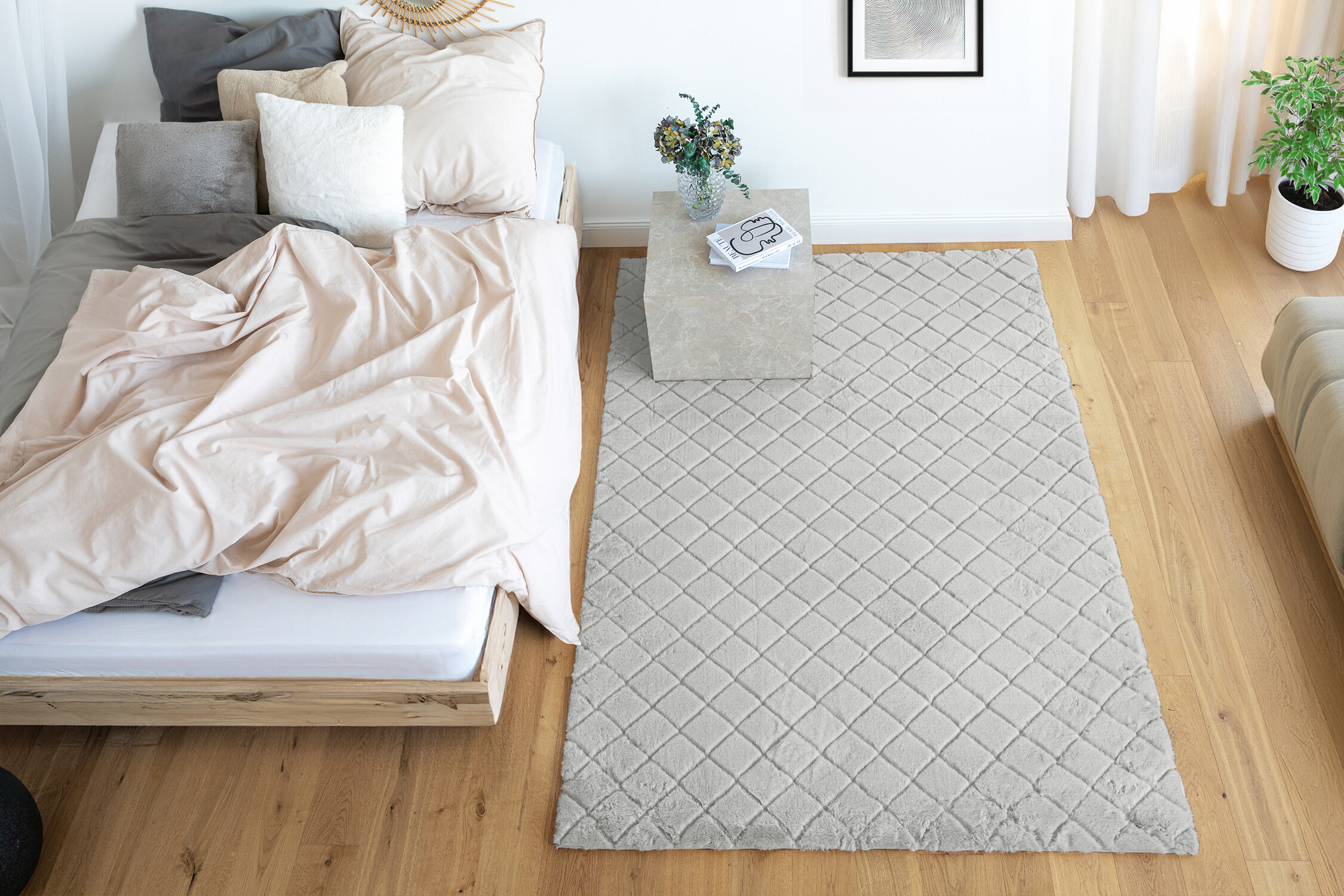 Padiro Hochflorteppich Imala 125 grau B/H/L: ca. 200x3x290 cm