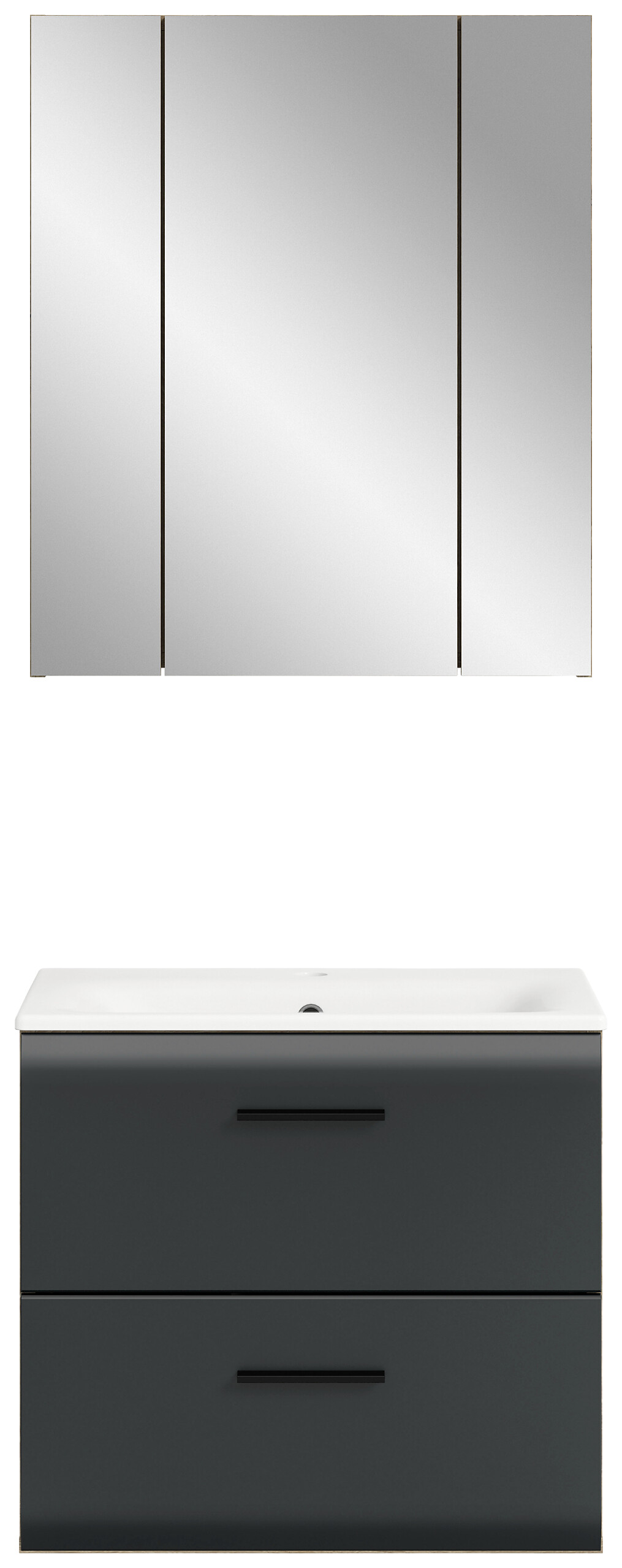 Badezimmer-Set Ice Nox Oak Nachbildung schwarz matt B/H/T: ca. 60x185x46 cm