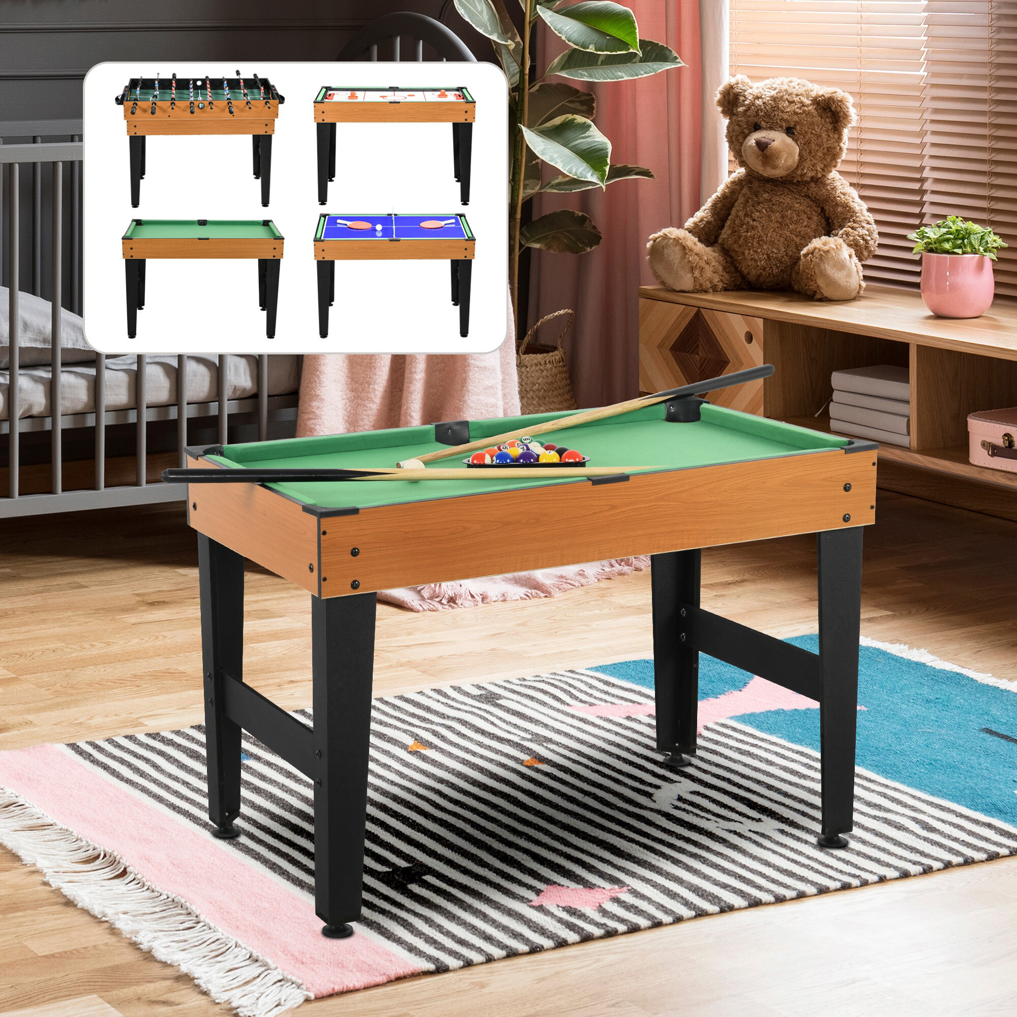 HOMCOM Multigame Spieltisch B/H/L: ca. 61x84,5x107 cm
