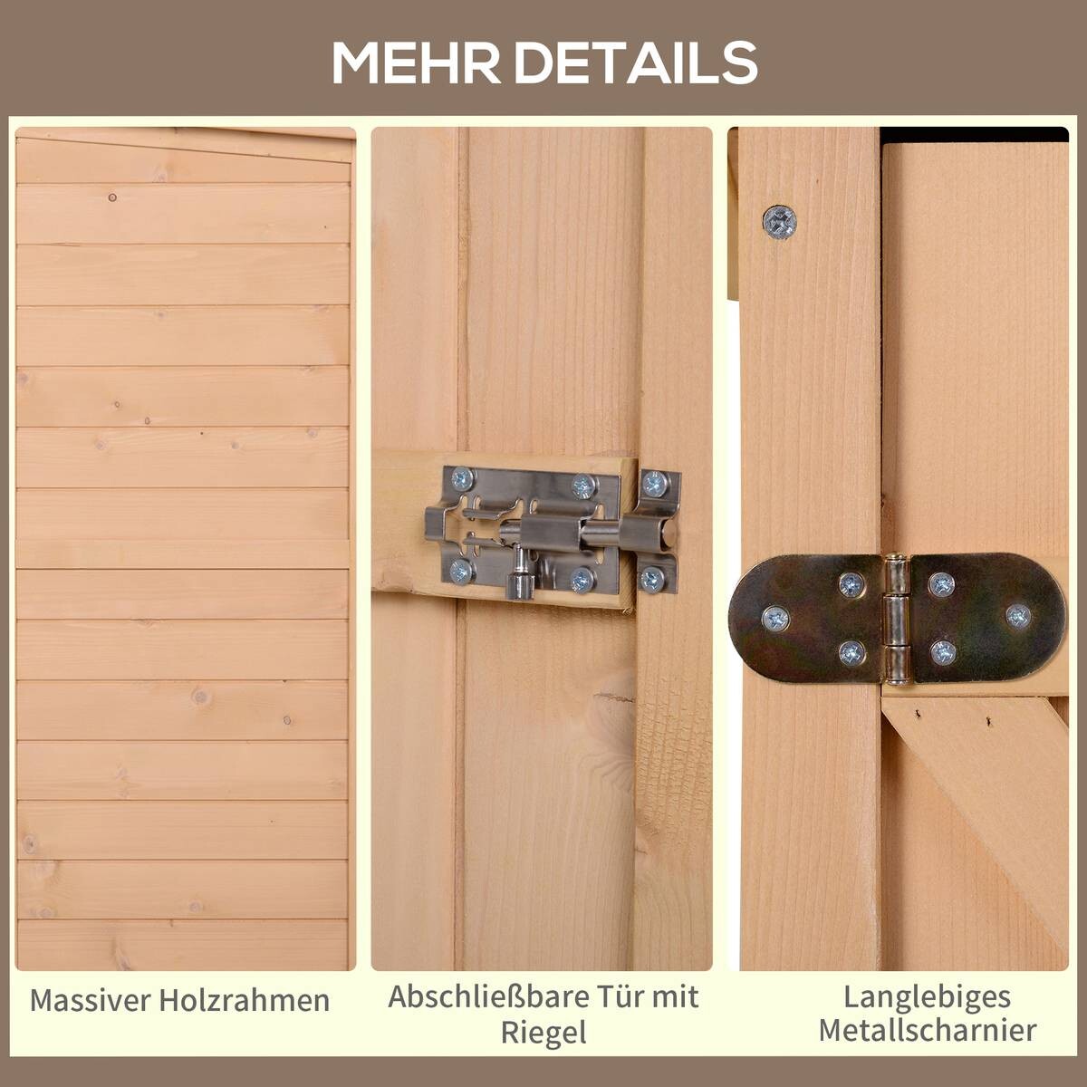 Outsunny Gartenhaus natur B/H/L: ca. 56x115x75 cm