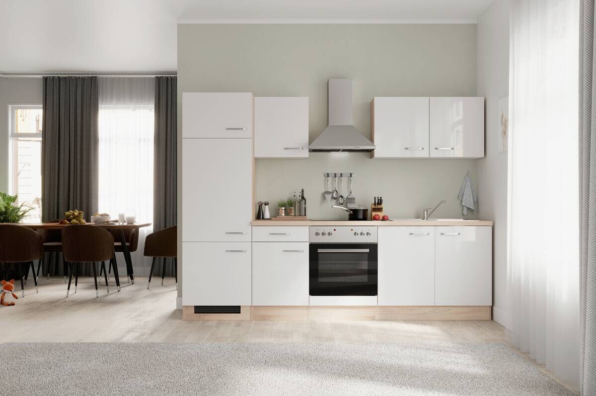 Küchenblock Valero weiß Hochglanz B/H/T: ca. 270x200x60 cm