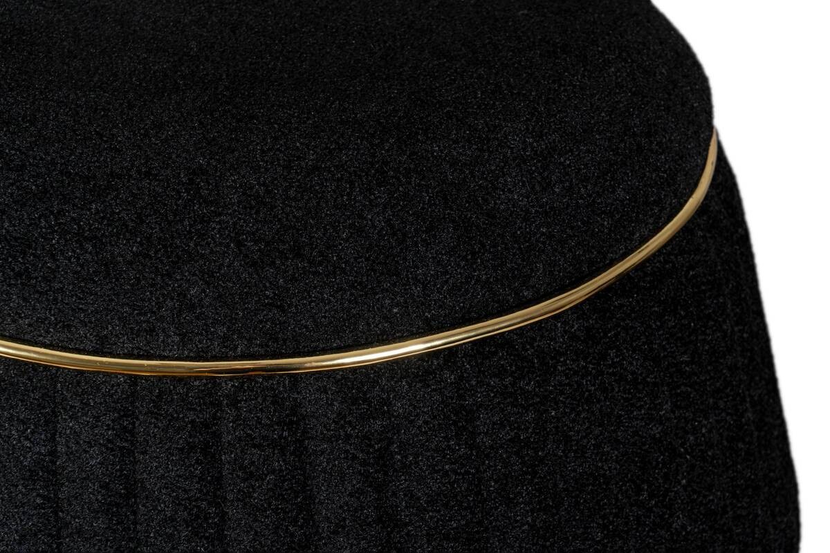 360 Living Hocker Doric 210 schwarz gold H/D: ca. 53x51,5 cm