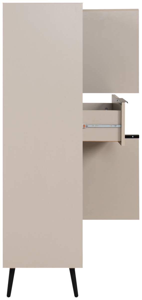 Highboard Arona sand schwarz B/H/T: ca. 90x140x38 cm