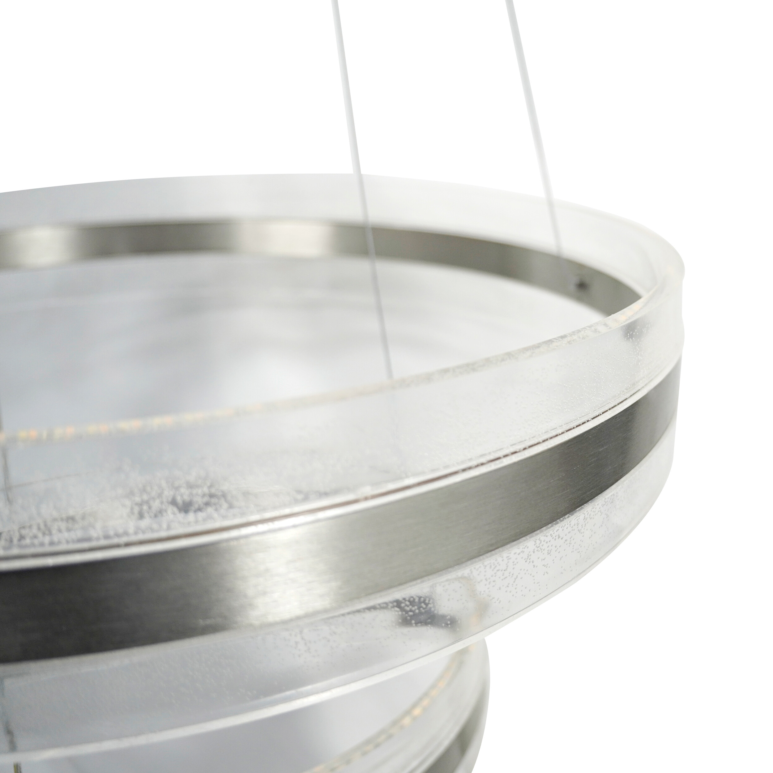 POCOline LED-Pendelleuchte Eleni nickel Acryl Alu H/D: ca. 120x60 cm