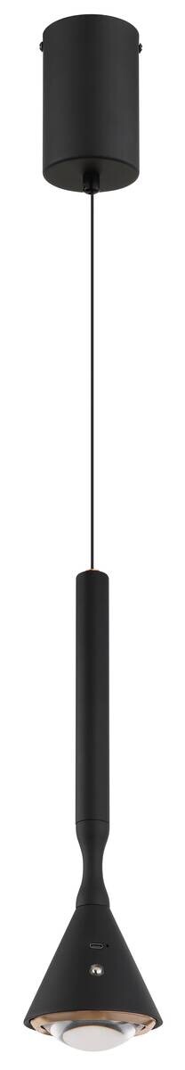 GLOBO Hängeleuchte schwarz Opal Kunststoff Metall H/D: ca. 210x9,9 cm 1.0 Brennstellen