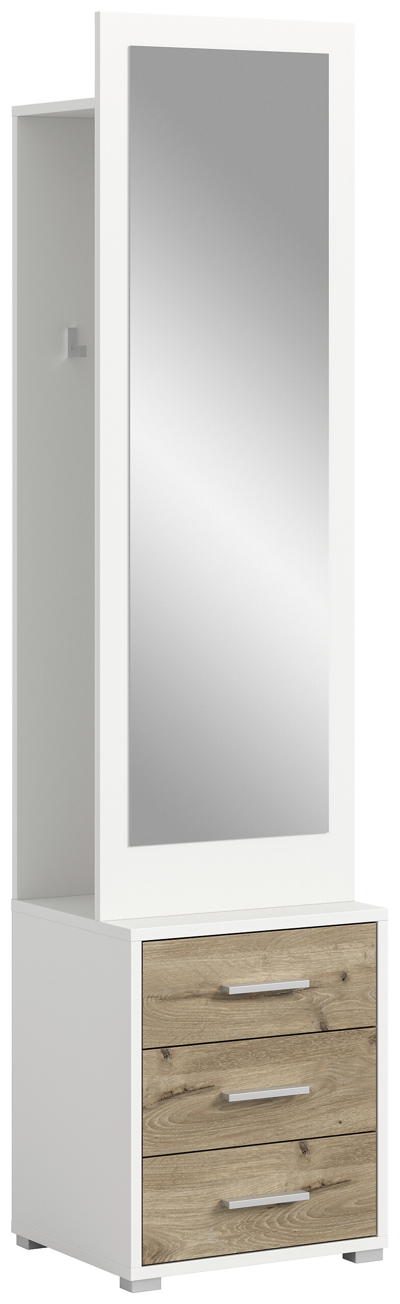 Garderobe POLO weiß Nox Oak Nachbildung B/H/T: ca. 45x190x38 cm Garderobe POLO weiß Nox Oak Nachbildung B/H/T: ca. 45x190x38 cm