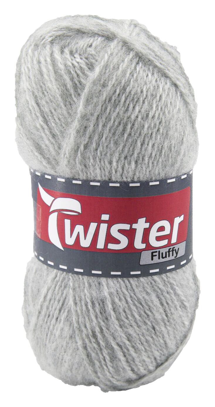 Twister Handstrickgarn Fluffy hellgrau L: ca. 16000 cm