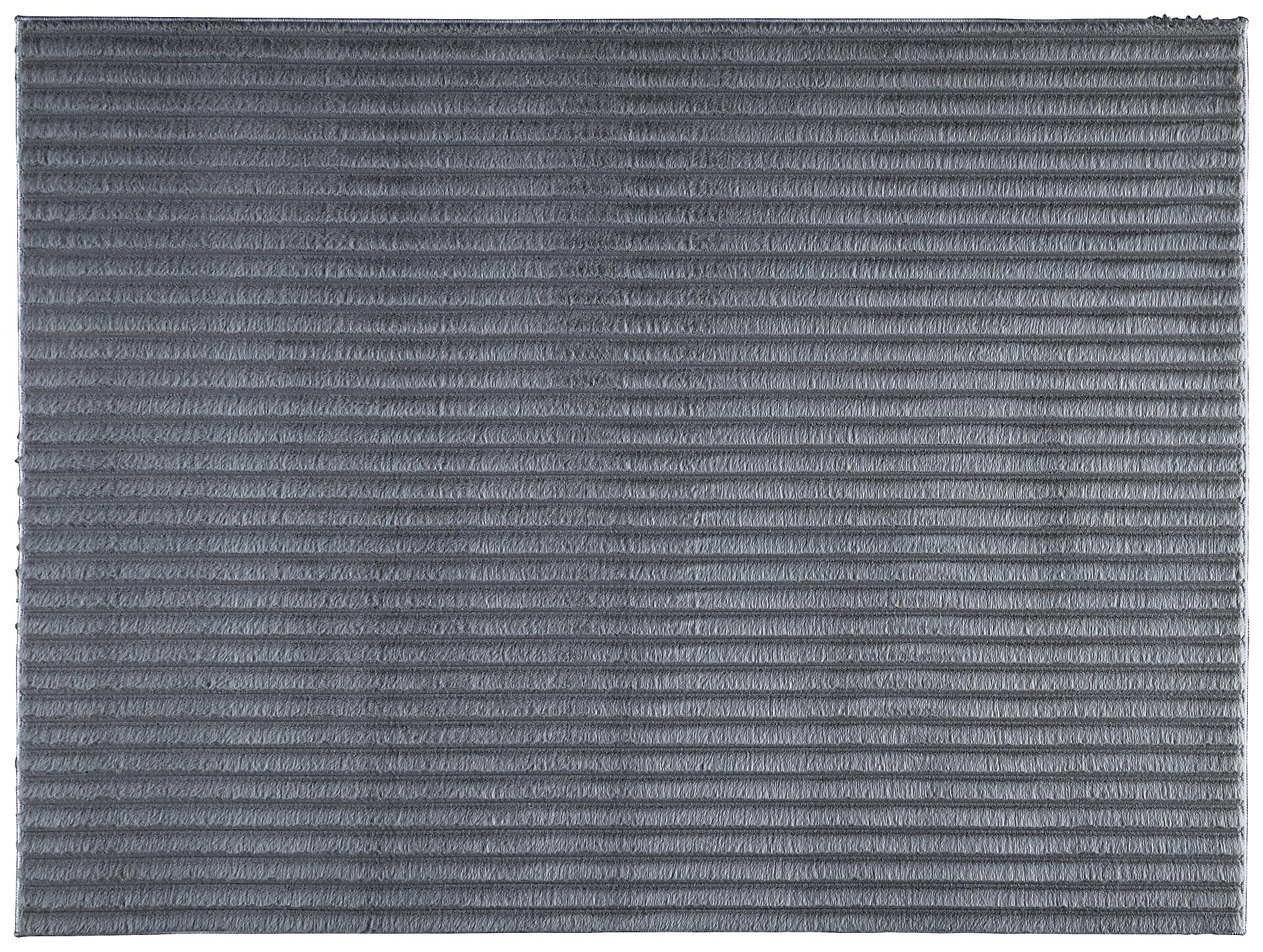 Fellimitat Stripy anthrazit B/L: ca. 120x160 cm