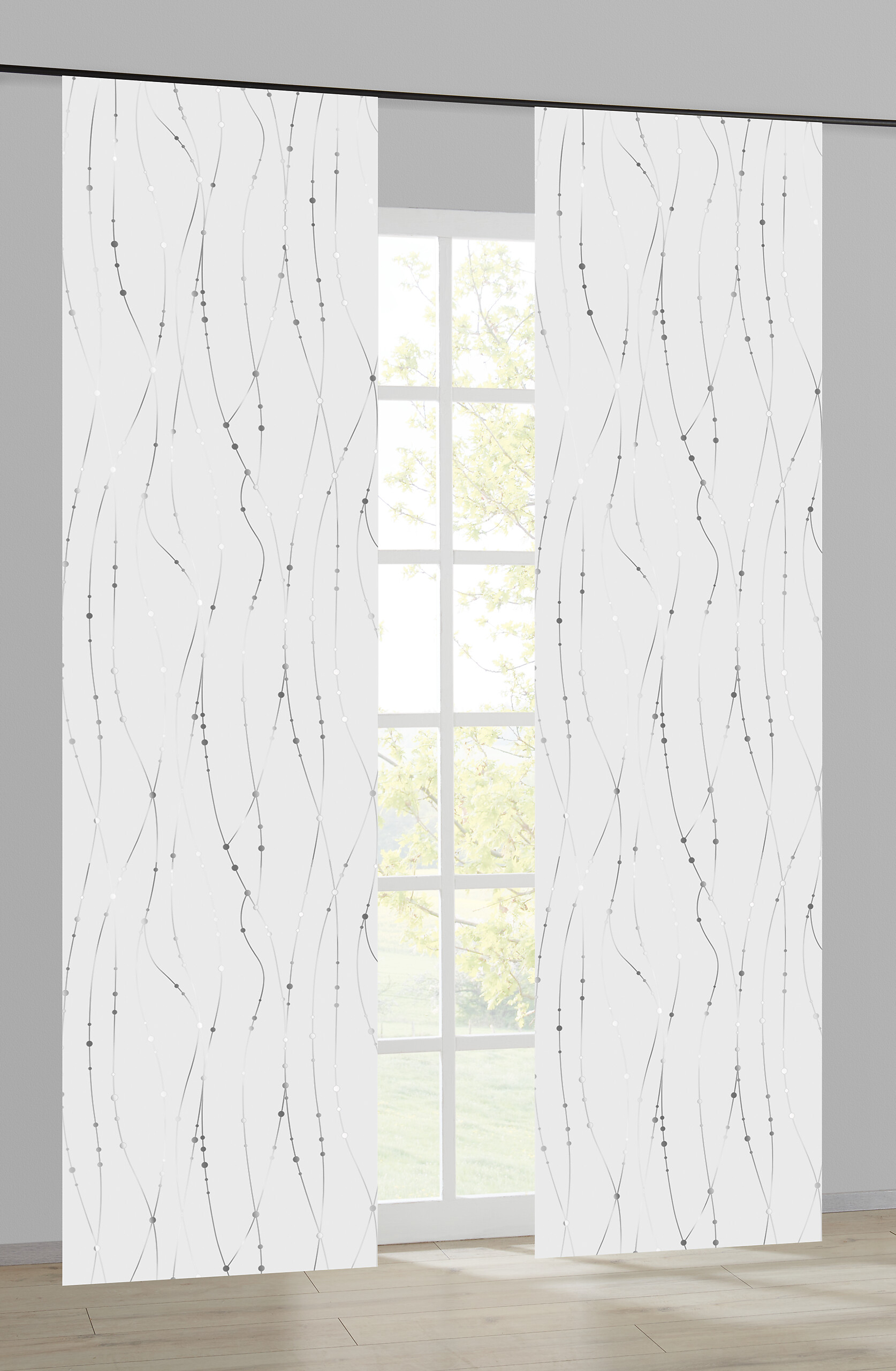 Schiebevorhang New Point weiß B/L: ca. 60x245 cm