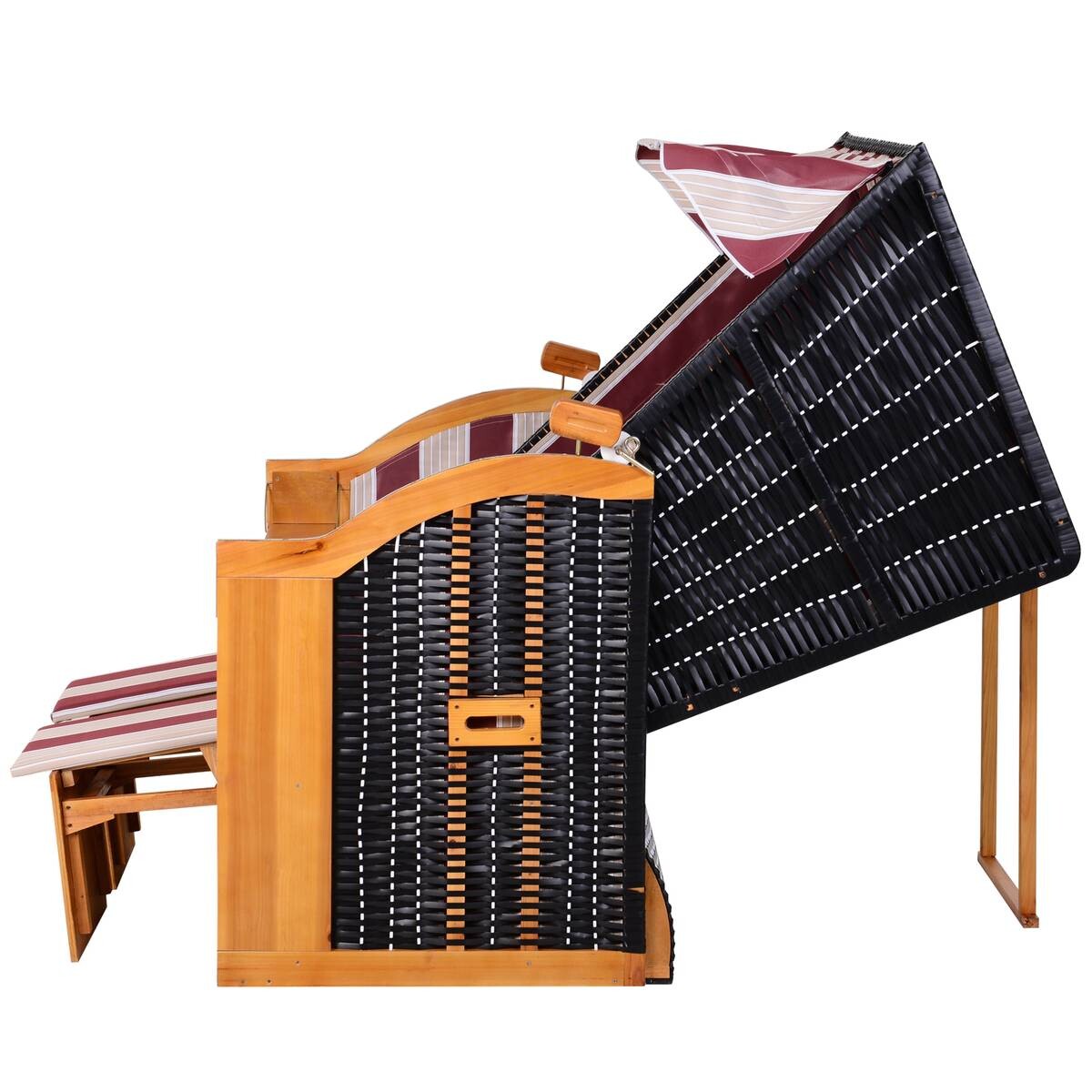 Outsunny Strandkorb braun Metall B/H/T: ca. 118x150x79 cm