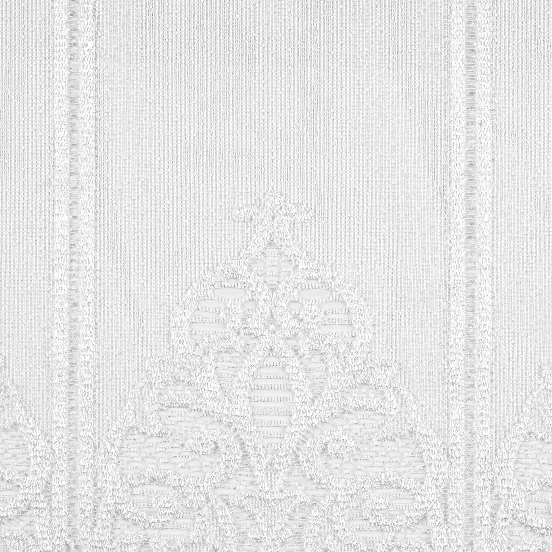 Scheibengardinen-Meterware Broché Ornament weiß H: ca. 90 cm
