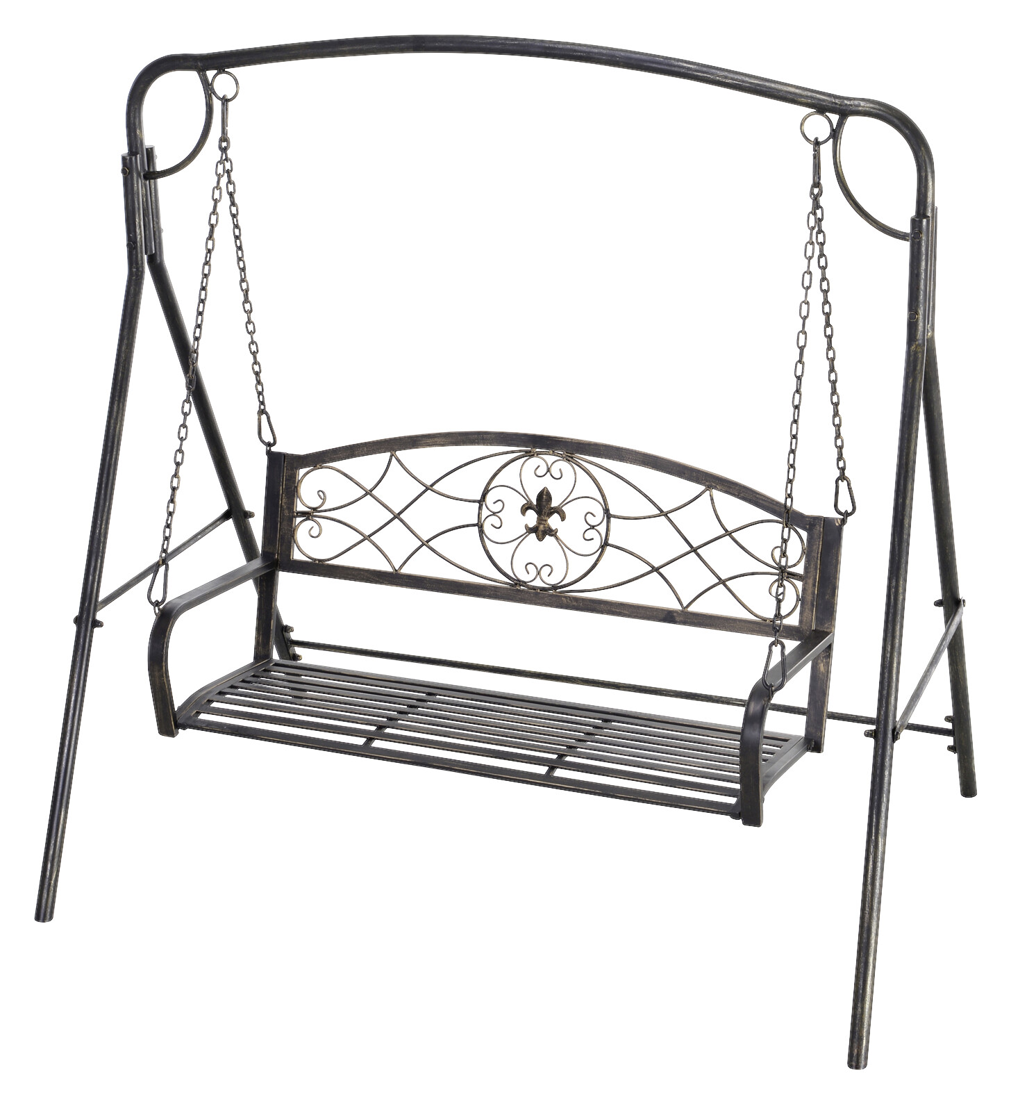 Outsunny Gartenschaukel bronze Metall B/H/L: ca. 123x175x167 cm