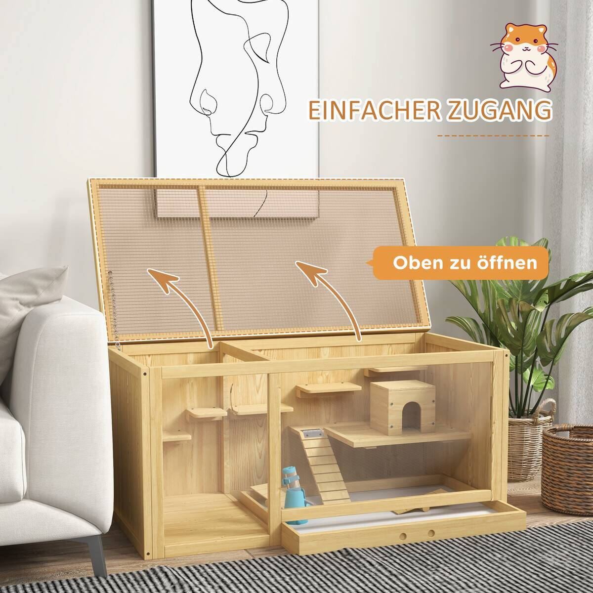 PawHut Tier-Zubehör natur Polypropylen B/H/L: ca. 50x100x50 cm