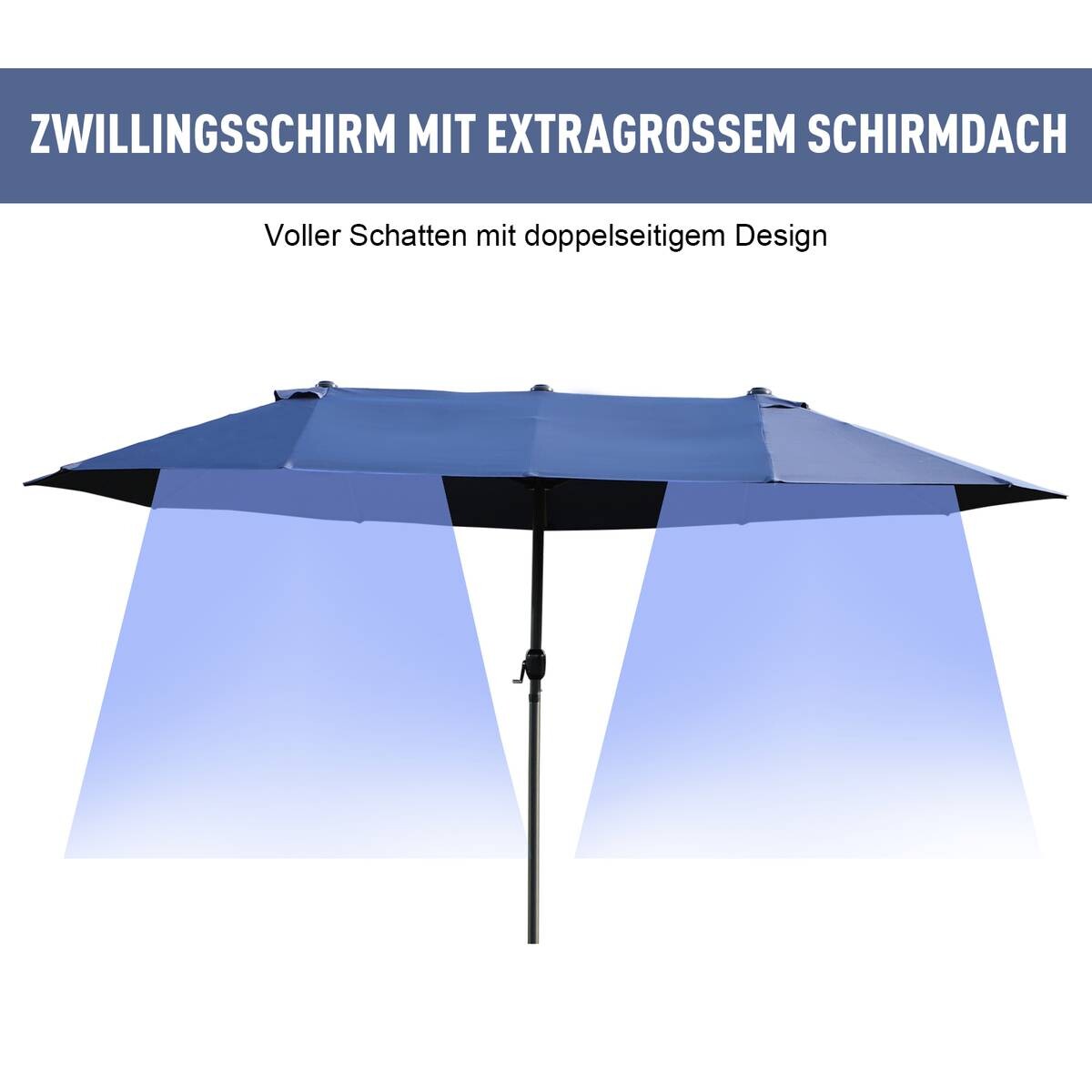 Outsunny Sonnenschirm blau Stahl B/H/L: ca. 270x240x460 cm