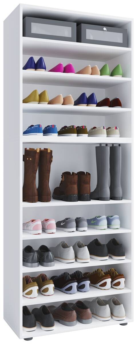 Schuhregal Lona weiß B/H/T: ca. 70x183x37 cm