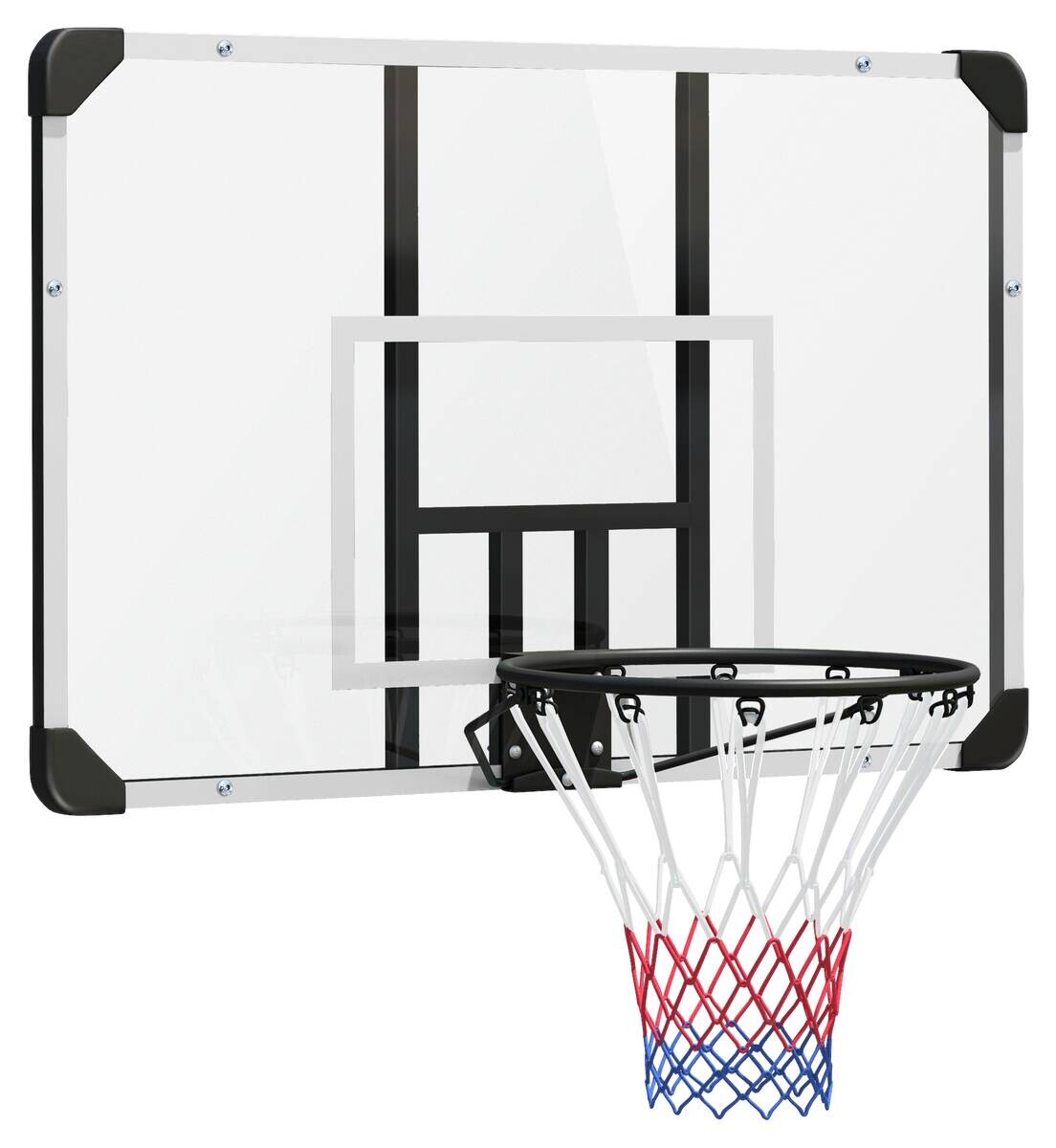 SPORTNOW Basketballkorb transparent Stahl B/H/L: ca. 61x73x113 cm