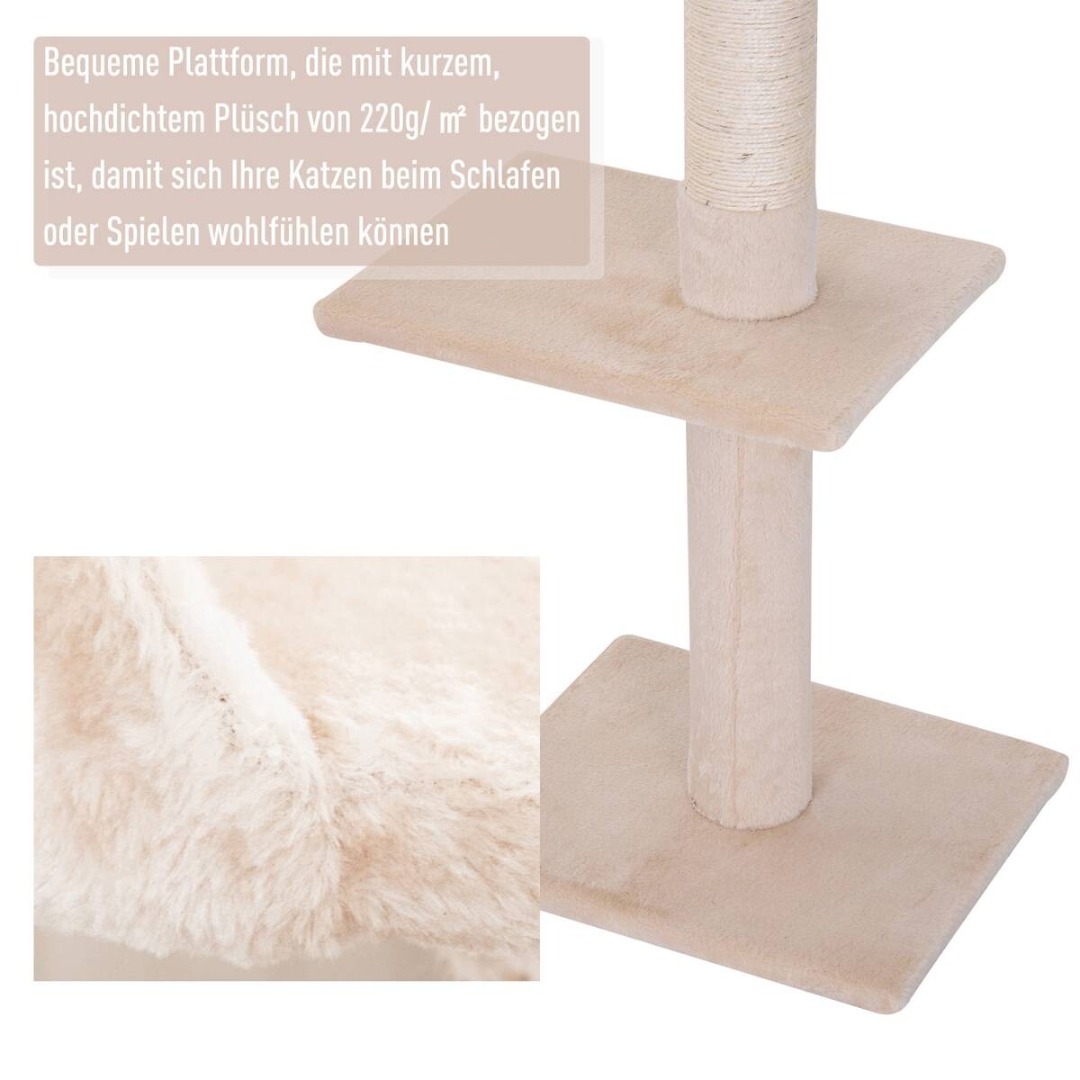 PawHut Kratzbaum beige Spanplatte B/H/L: ca. 34x260x40 cm