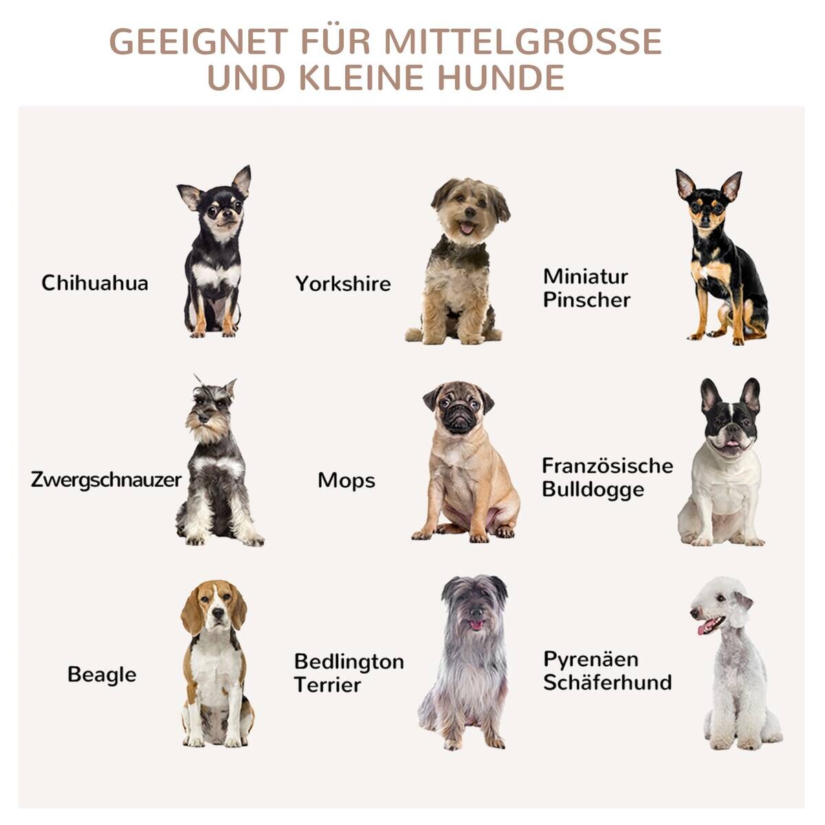 PawHut Hunde-Zubehör braun Edelstahl B/H/L: ca. 59,5x80,5x67,5 cm