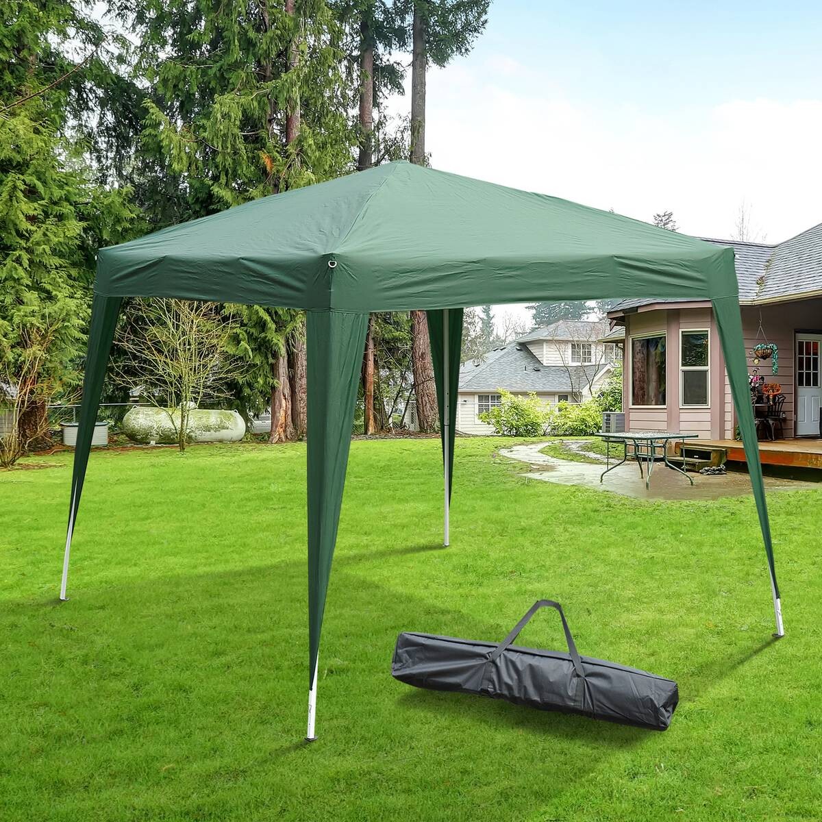 Outsunny Pavillon grün Stahl B/H/L: ca. 240x250x240 cm