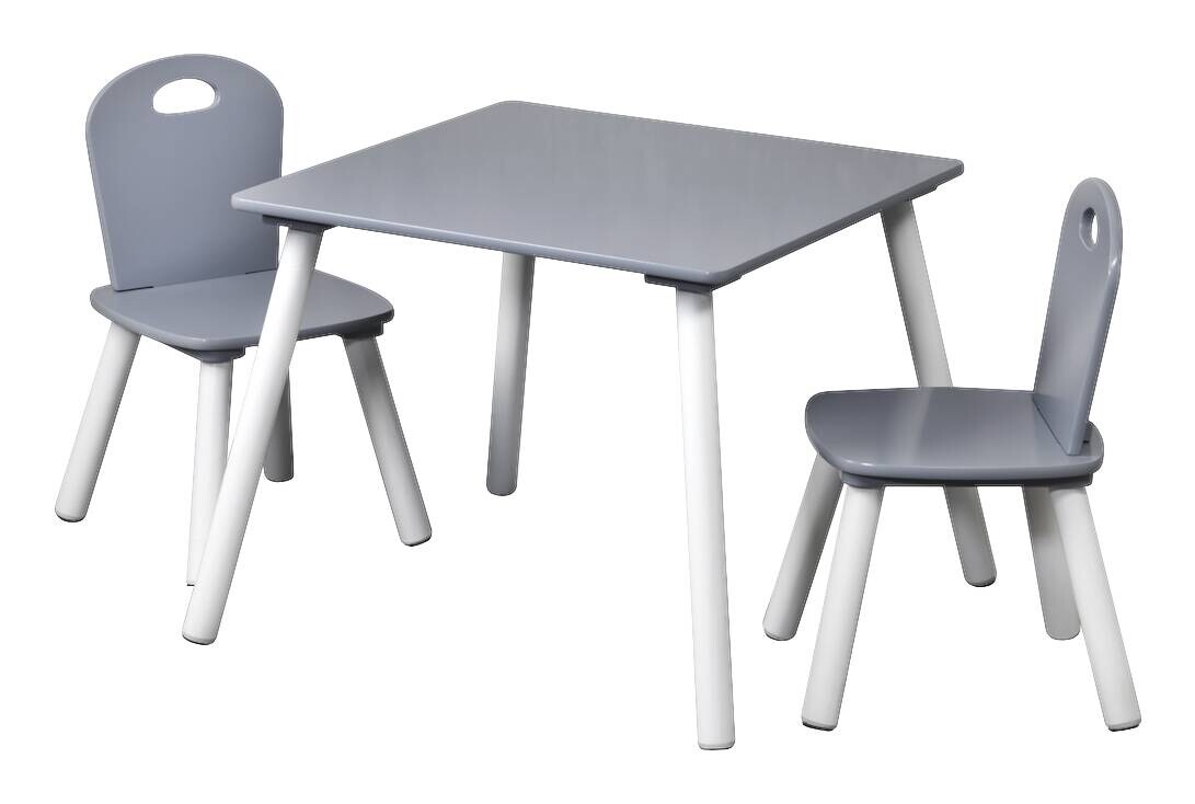 Kesper Kindertisch mit 2 Stühlen grau Spanplatte B/H/L: ca. 55x45x55 cm Kesper Kindertisch mit 2 Stühlen grau Spanplatte B/H/L: ca. 55x45x55 cm