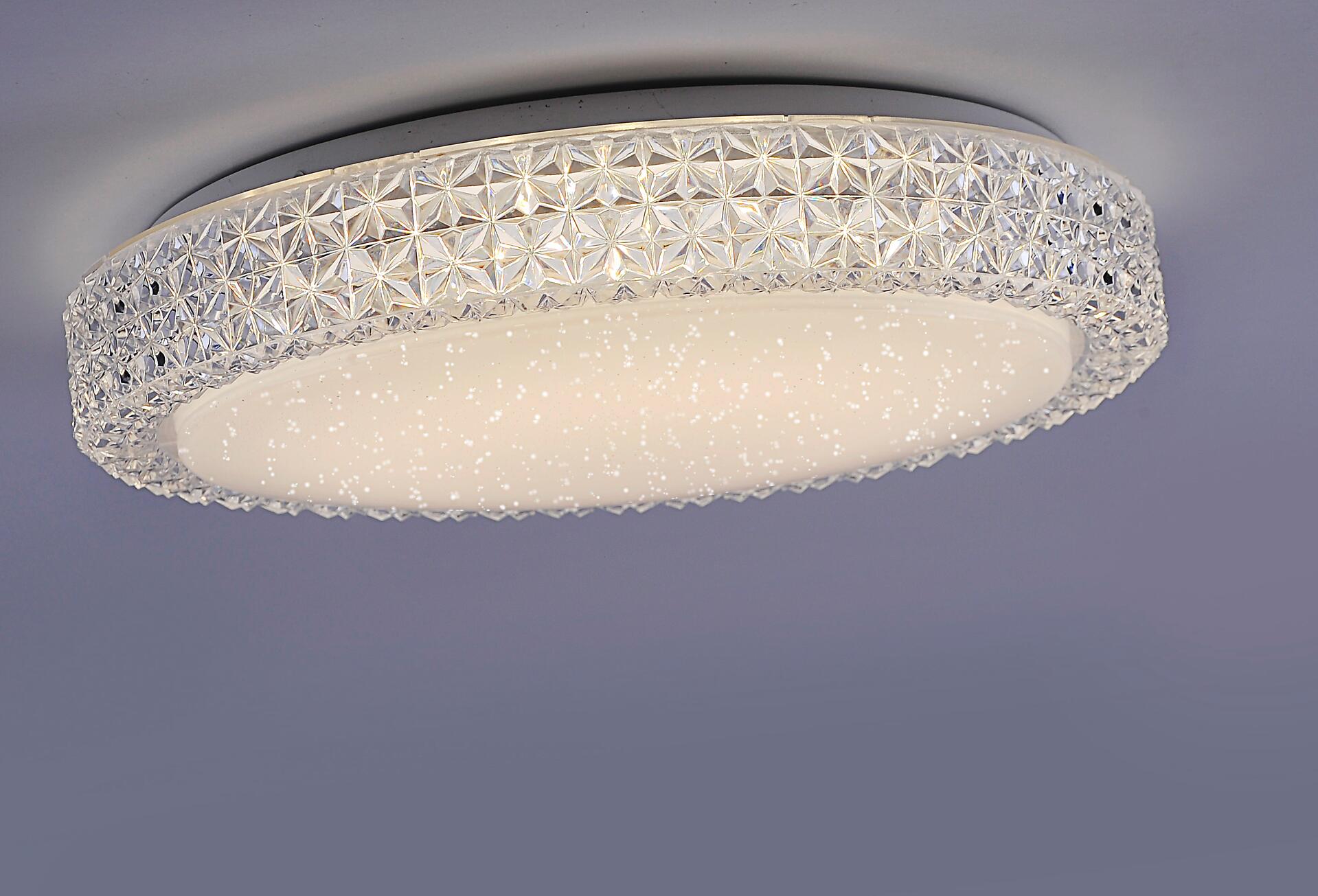 Just Light Deckenleuchte Frida klar weiß Acryl Metall H/D: ca. 11x40 cm