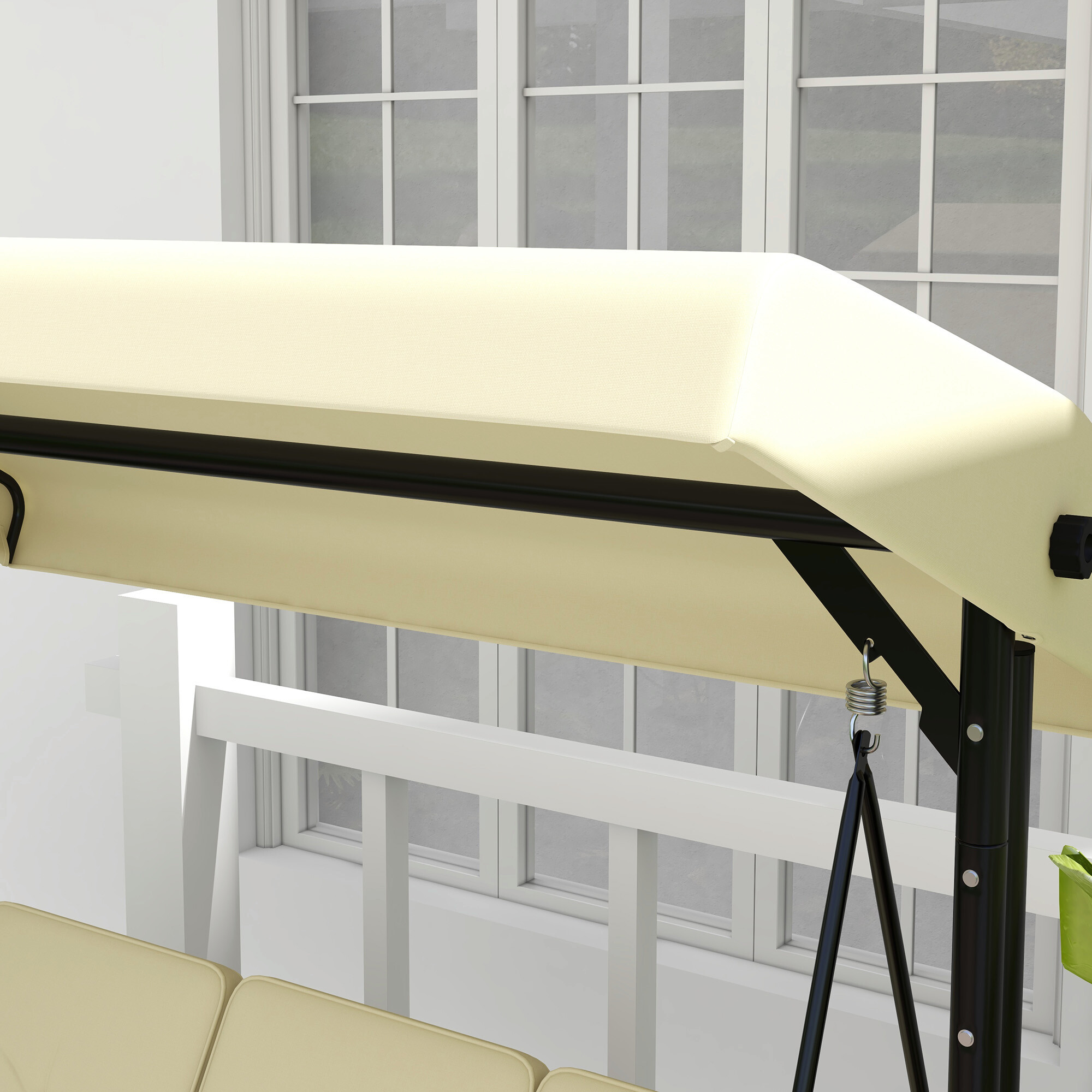 Outsunny Hollywoodschaukel beige Stahl B/H/L: ca. 117x175x195 cm