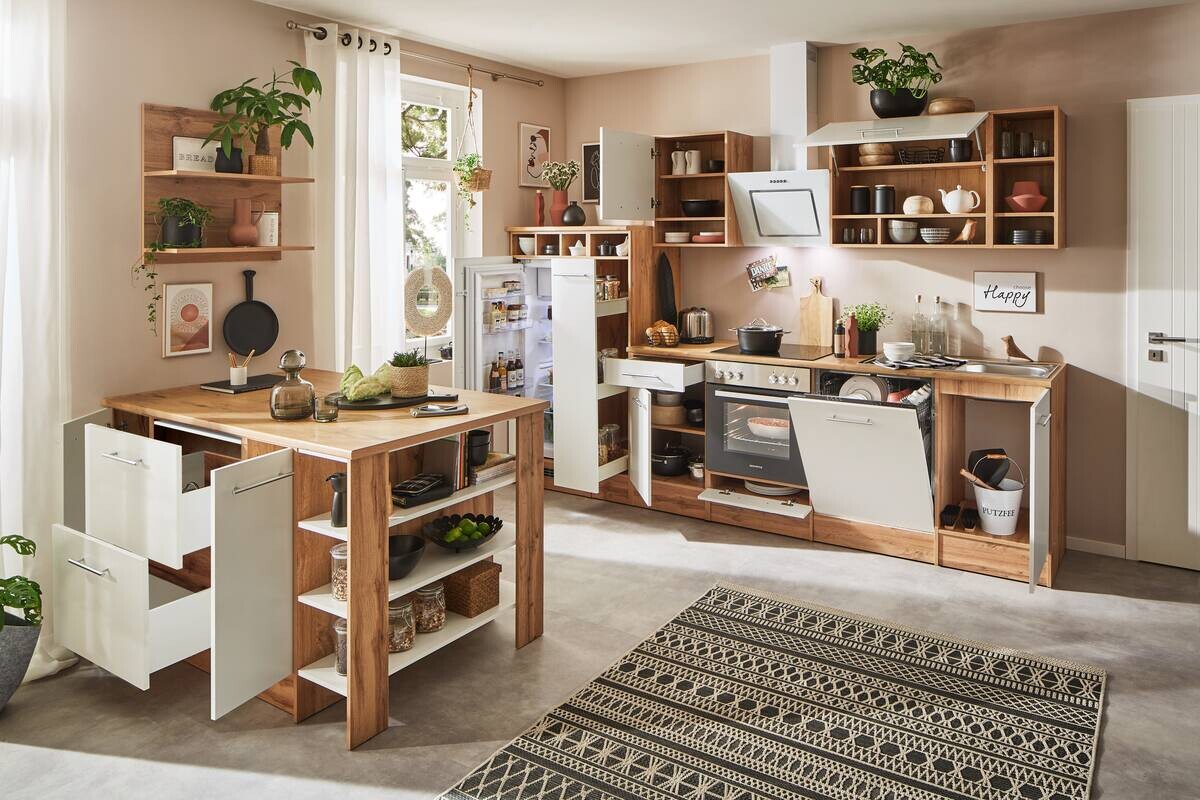 Respekta Winkelküche Hilde weiß matt B/H/T: ca. 310x205x60 cm