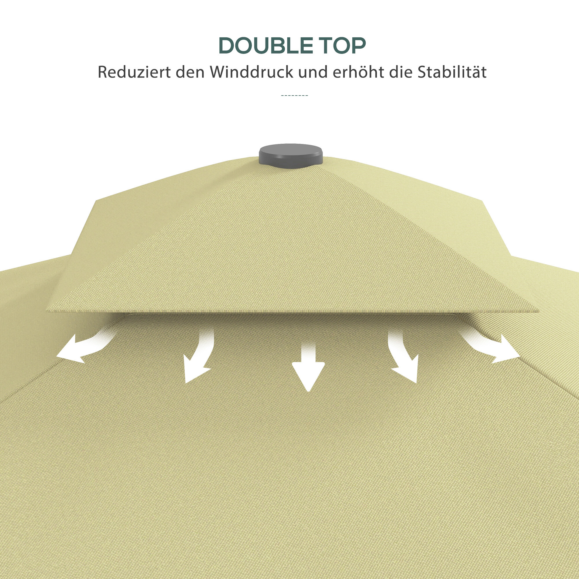 Outsunny Sonnenschirm beige Polyester B/H/L: ca. 243x251x243 cm