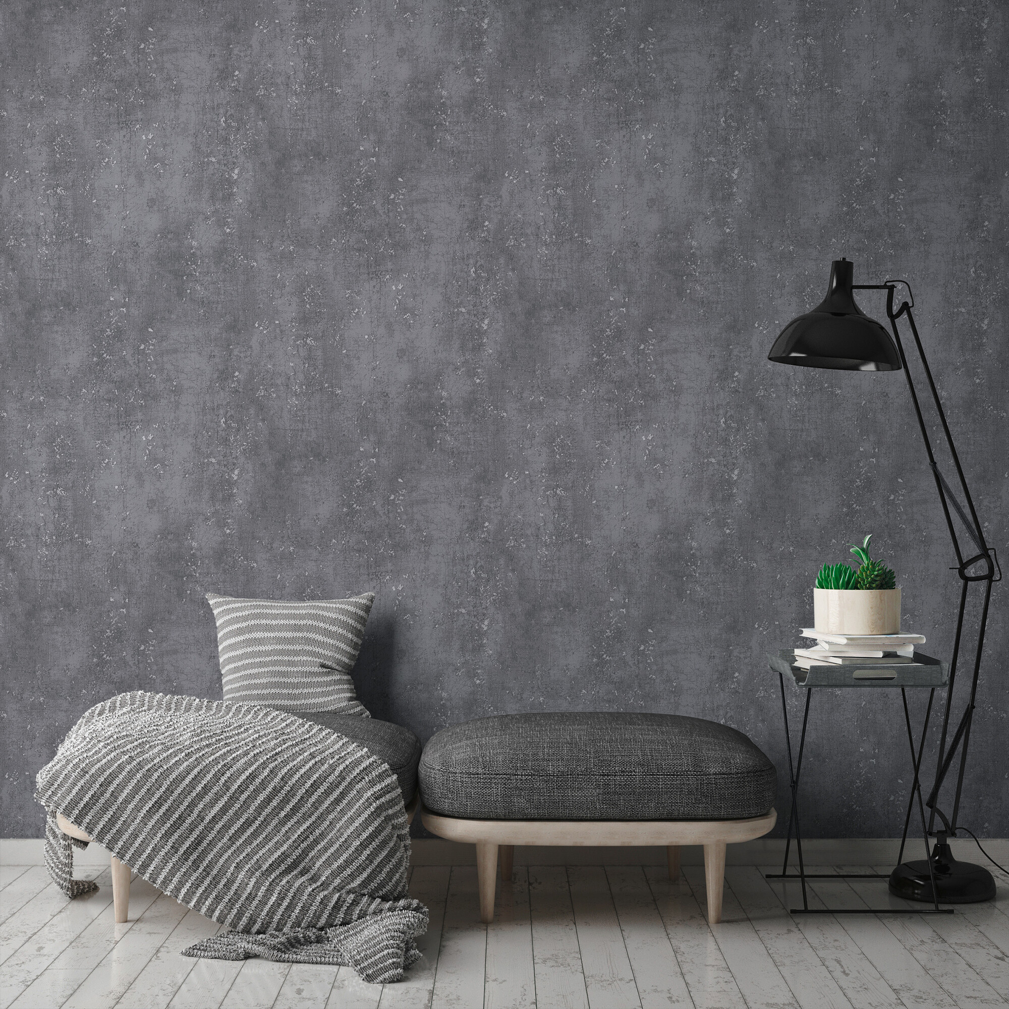 A.S.Creation Vliestapete anthrazit B/H/D: ca. 53x1005x8 cm