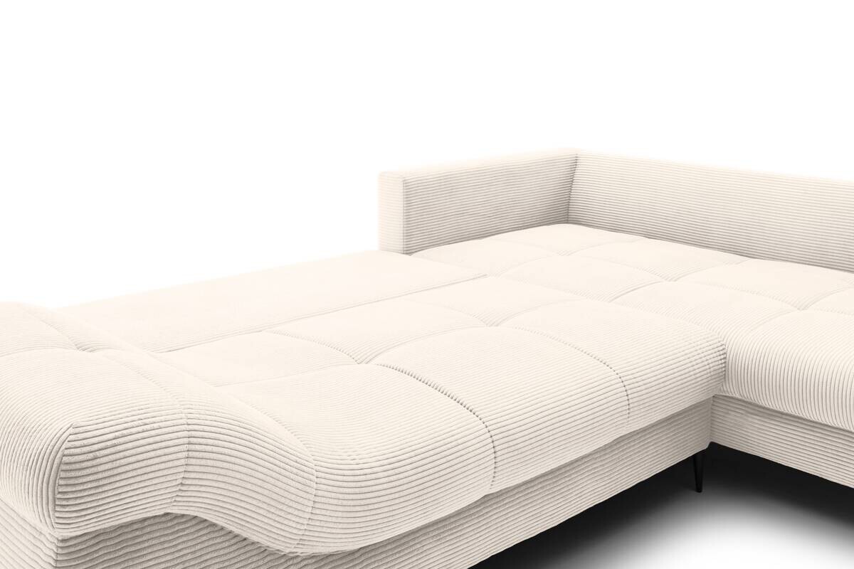 Ecksofa mit Bettfunktion und Bettkasten natur Polyester B/H/T: ca. 191x92x106 cm