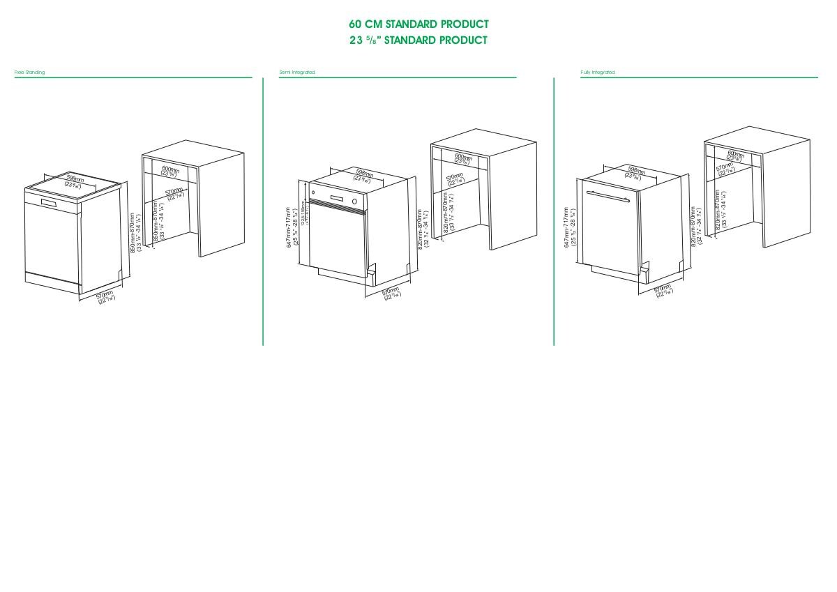 Mican Einbaugeschirrspüler GSV60D Edelstahloptik Edelstahl B/H/T: ca. 59,8x82x55 cm