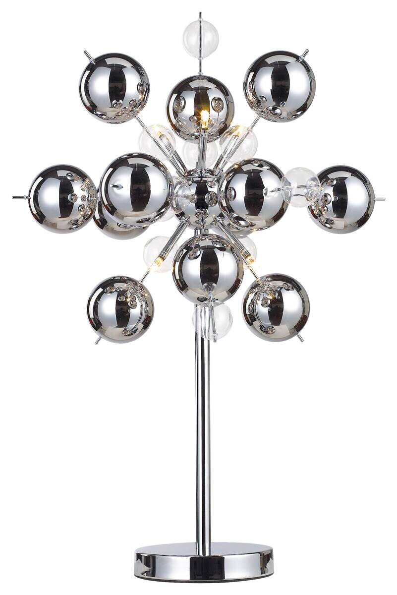 Näve Leuchten Tischleuchte 3073242 Chrom Metall Glas B/H/T: ca. 50x74x50 cm G9 6 Brennstellen