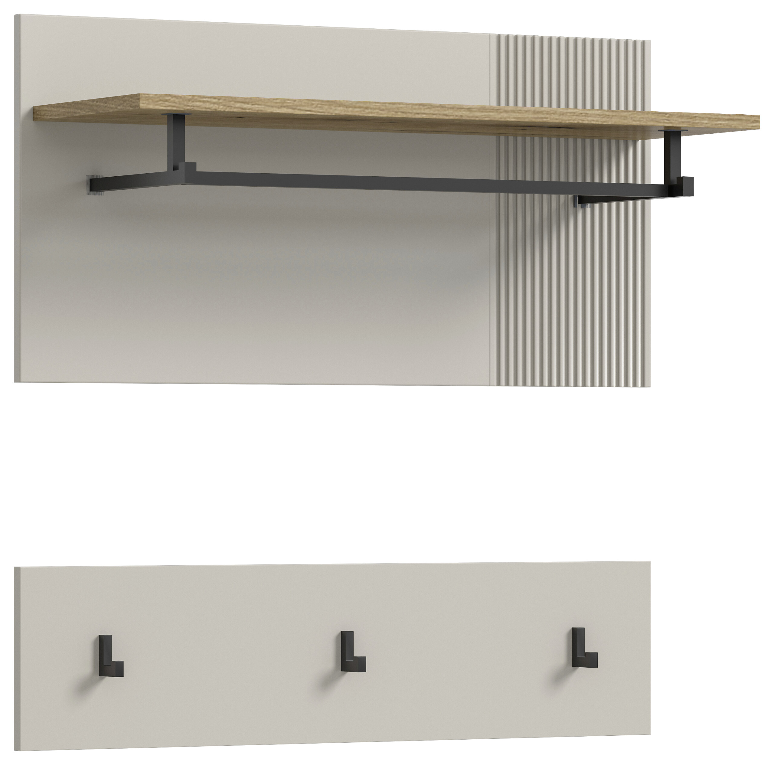 Garderobenpaneel Slide Kaschmirgrau Nachbildung Evoke Oak Nachbildung B/H/T: ca. 80x80x28 cm Garderobenpaneel Slide Kaschmirgrau Nachbildung Evoke Oak Nachbildung B/H/T: ca. 80x80x28 cm