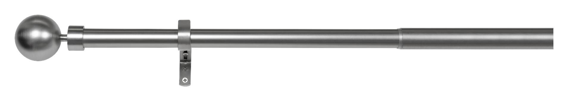 Gardinenstange Edelstahloptik Metall ausziehbar von ca. 190 bis 360 cm 1.0 Läufe