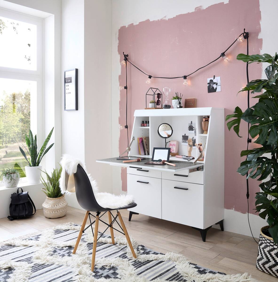 Sekretär Secret weiß matt B/H/T: ca. 98x124x42 cm