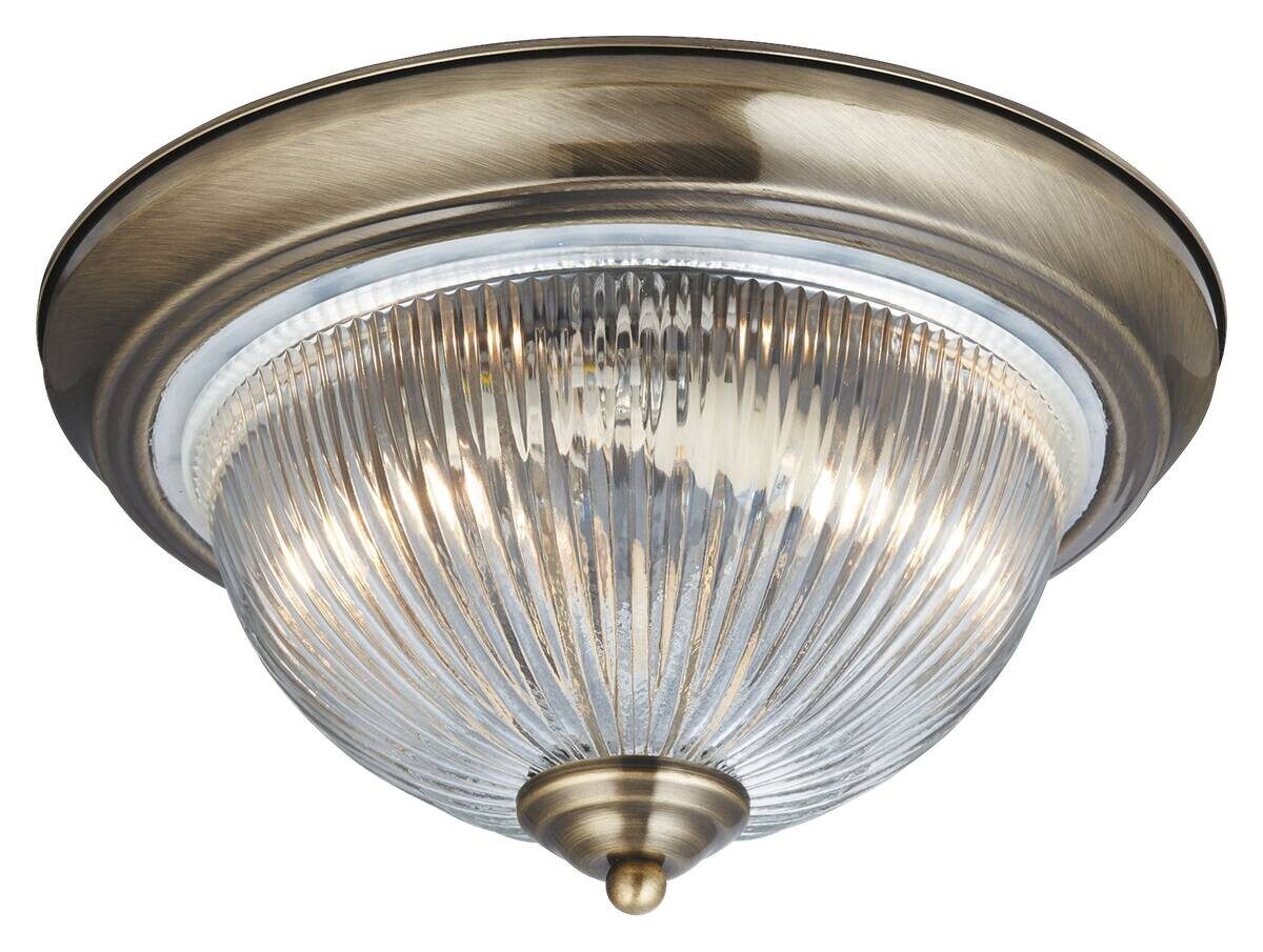 Searchlight Badleuchte American Diner messing transparent Stahl Glas B/H/L/D: ca. 29x15x29x29 cm E14 2 Brennstellen