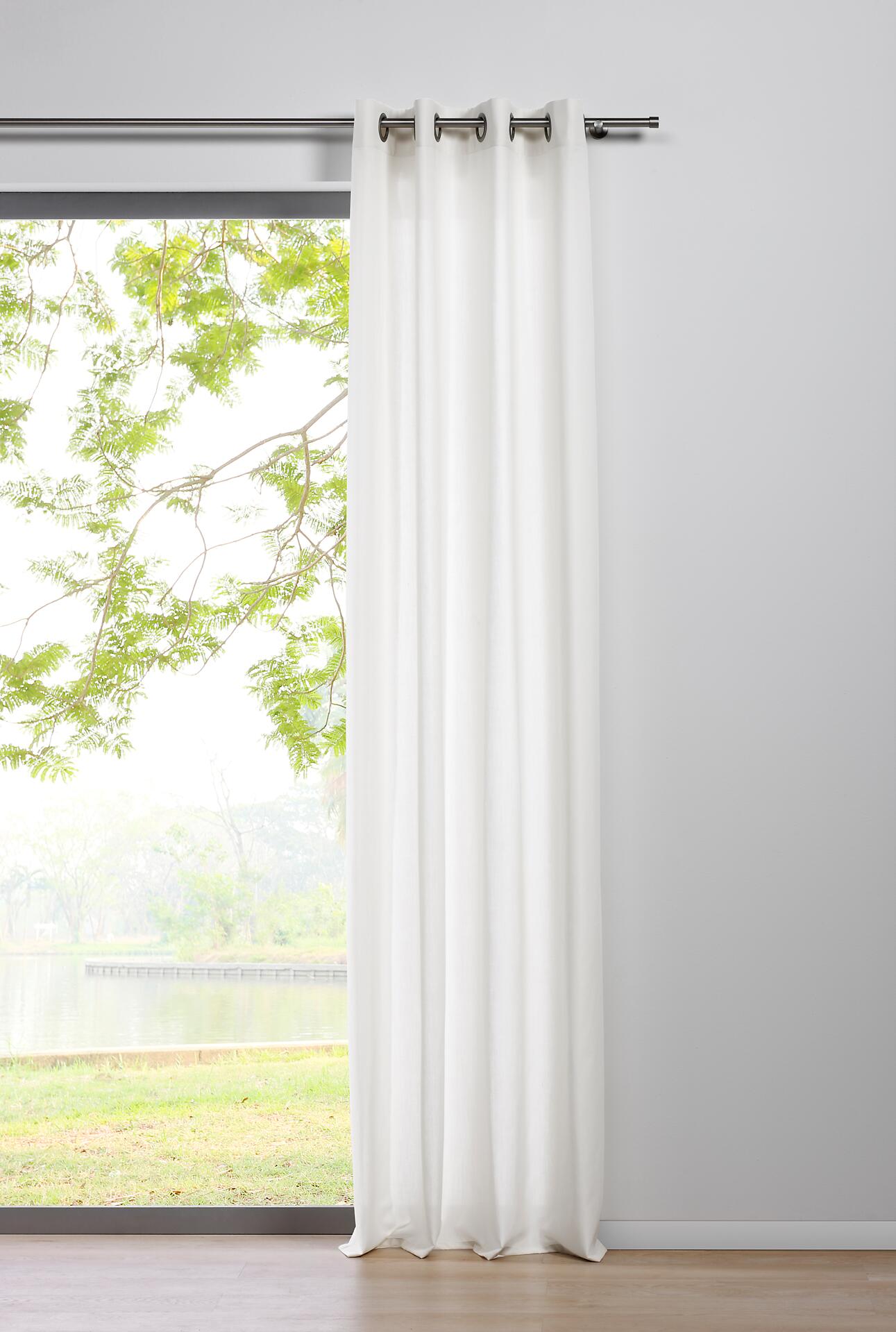 Ösenvorhang 2er Pack Mood weiß B/L: ca. 135x245 cm