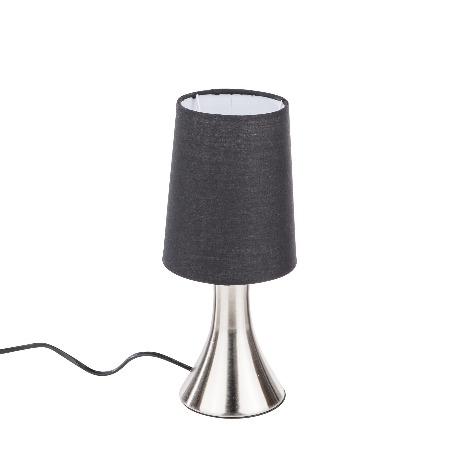 LED-Tischleuchte schwarz silber Metall Kunststoff B/H/L: ca. 13x16x13 cm