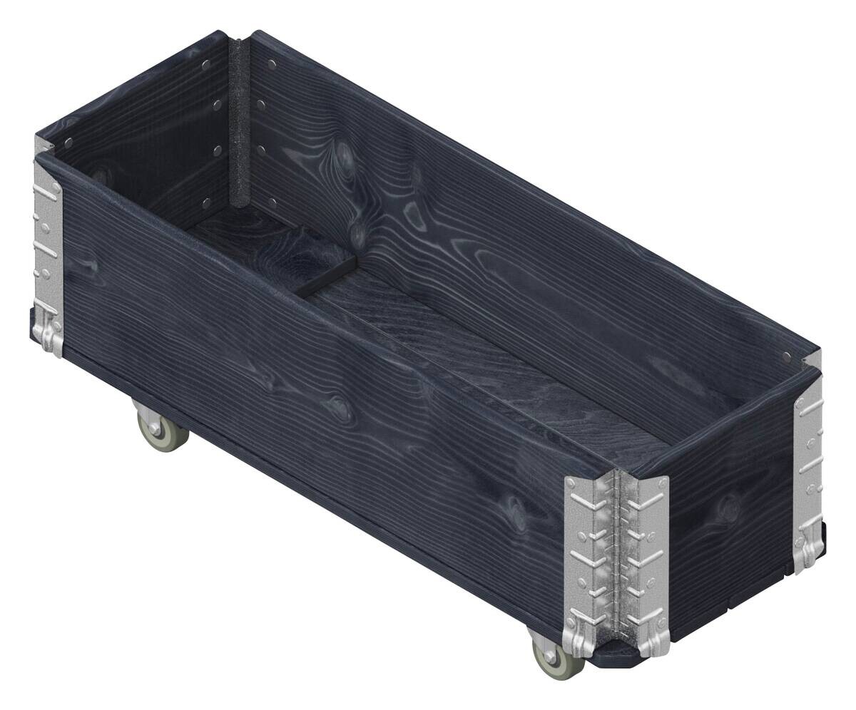 UPYARD Kräuterkasten INDUSTRIAL schwarz Holz B/L: ca. 30x80 cm