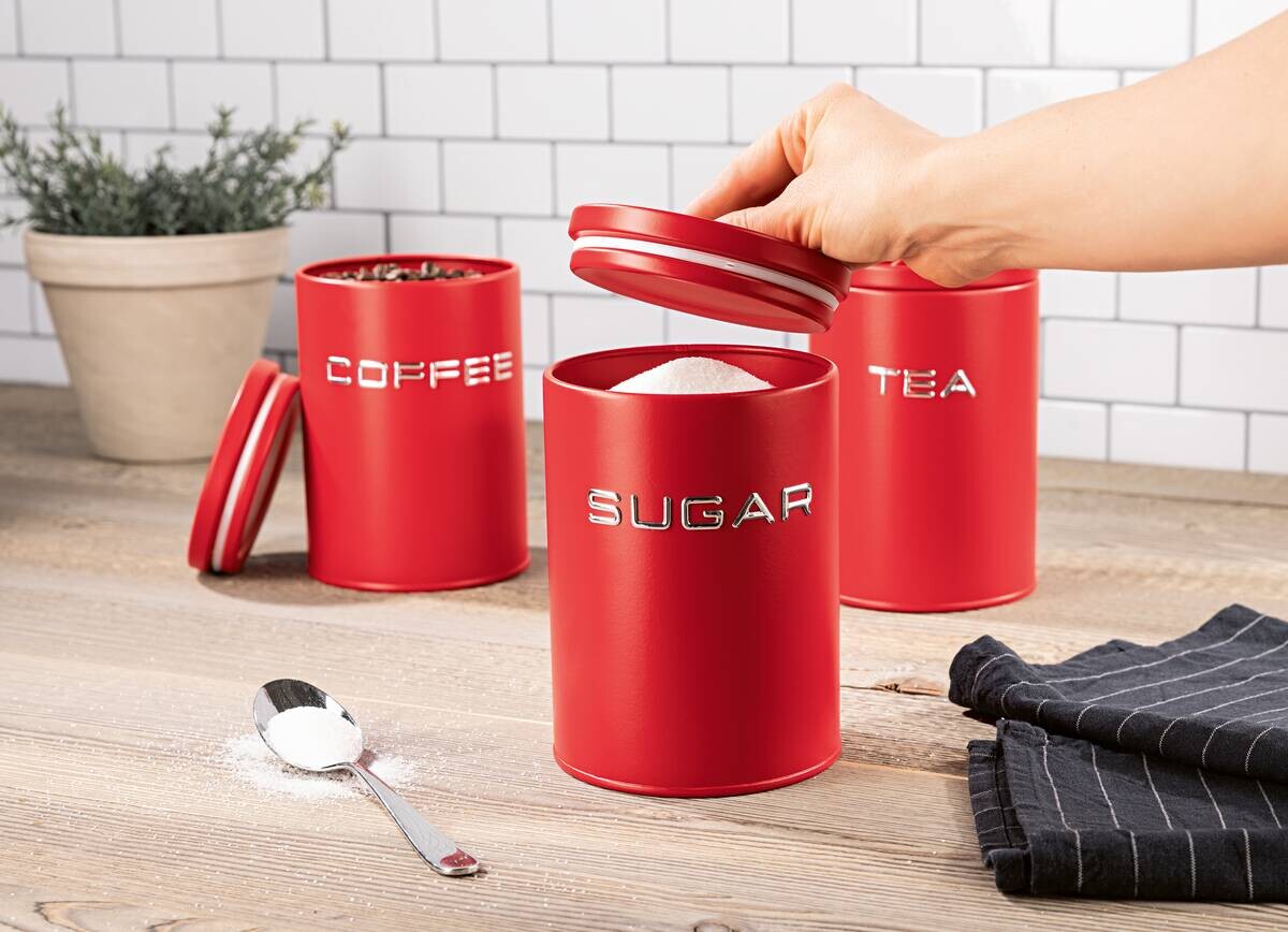 GOURMETmaxx Vorratsdosenset rot B/H/L: ca. 18x23x34 cm