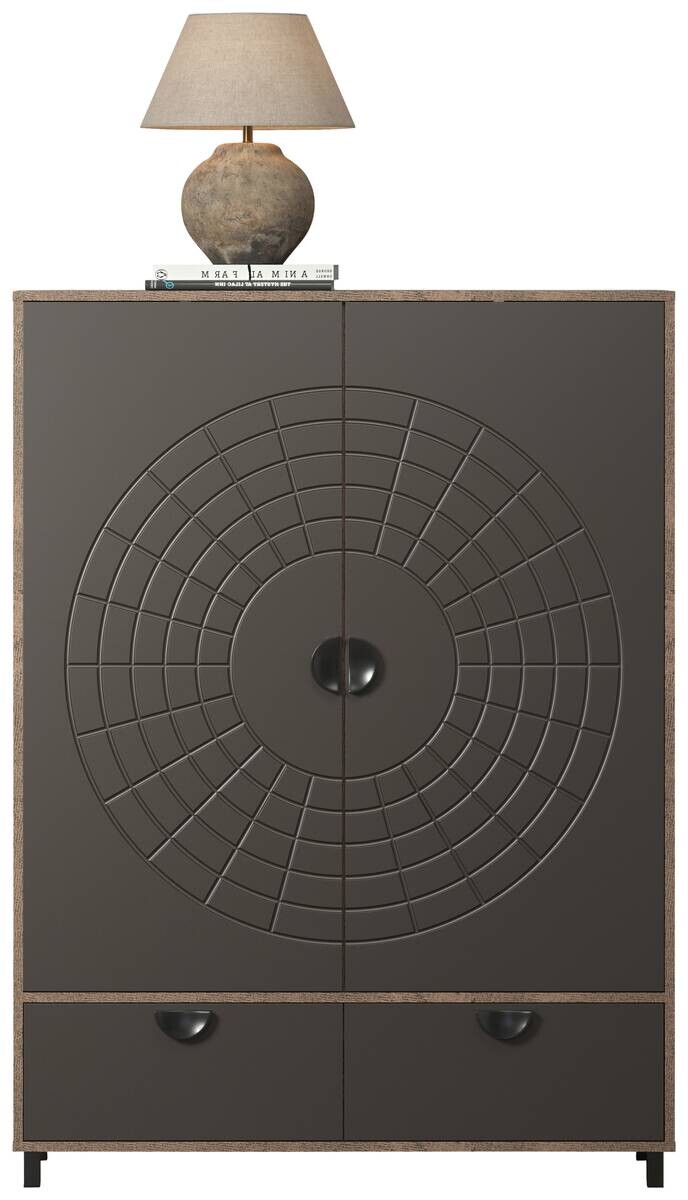 Highboard Fusion Eiche dunkel Nachbildung bronze Optik B/H/T: ca. 120x163x42 cm