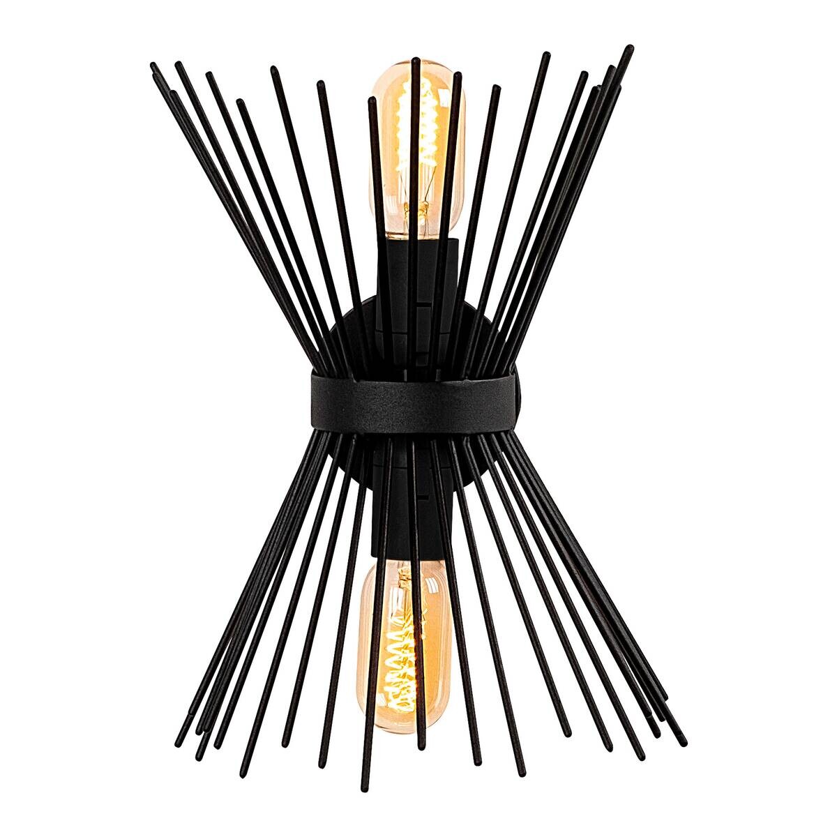 Opviq Wandleuchte Kirpi schwarz Metall B/H/T/L/D: ca. 16x33x16x23x12 cm E27 2 Brennstellen