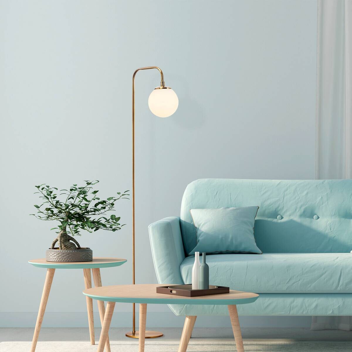 Opviq Stehleuchte Viran bronze Glas Metall B/H/T/L/D: ca. 27x146x27x27x15 cm E14 1 Brennstellen