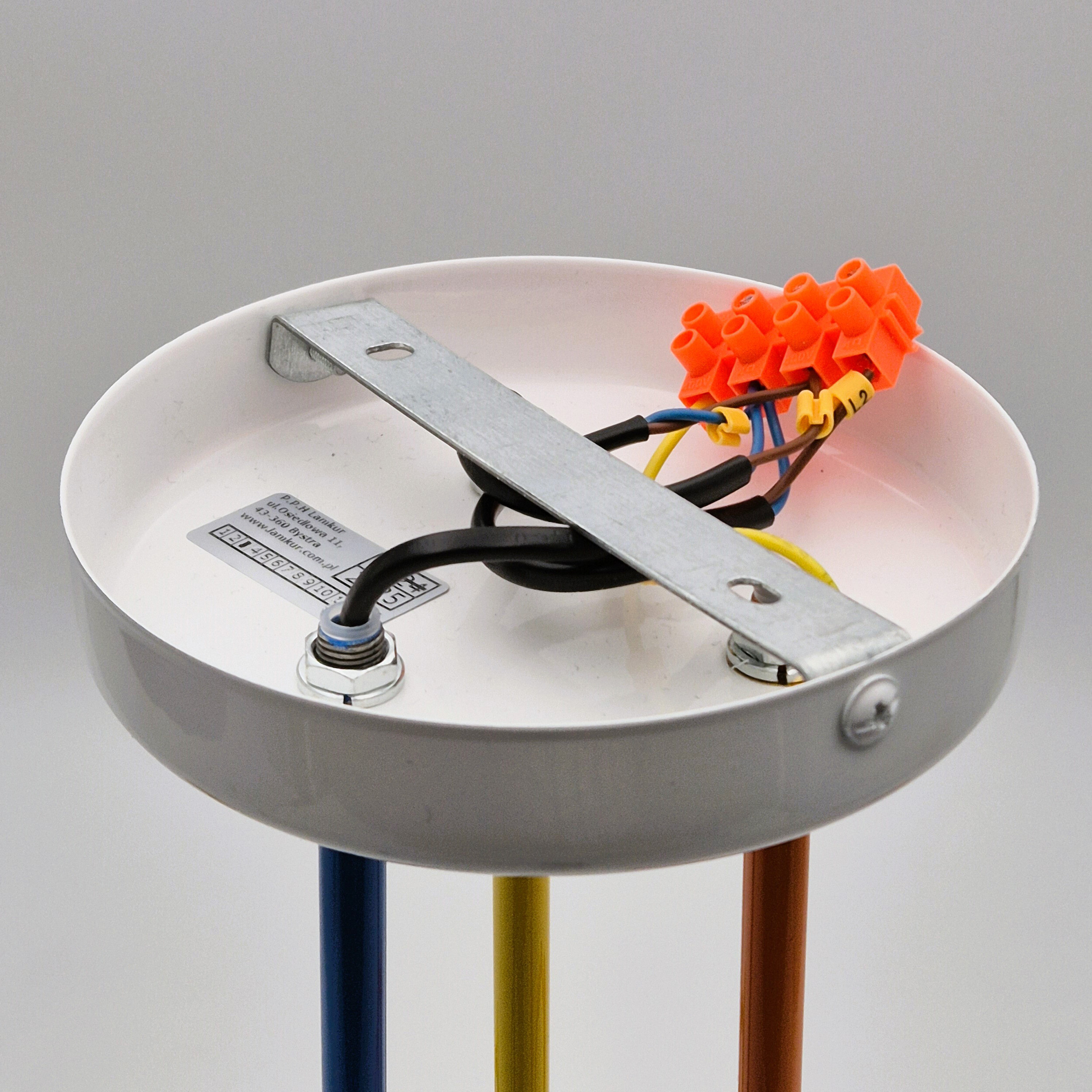 Lamkur Hängeleuchte mehrfarbig Stahl B/H/L: ca. 55x40x55 cm E27 3 Brennstellen