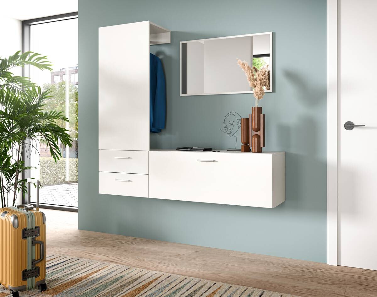 Garderobe VAGA weiß B/H/T: ca. 156x190x36 cm