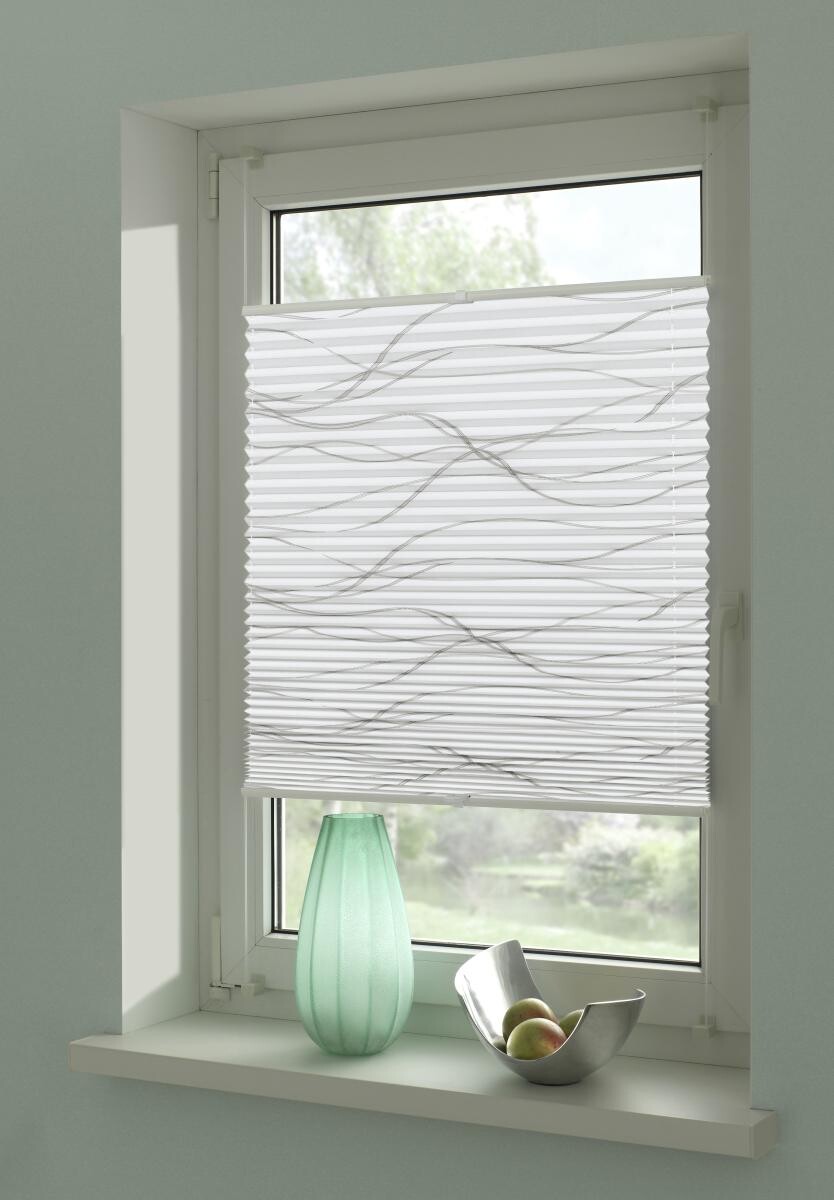 Boviva Spannplissee Welle weiß B/L: ca. 40x130 cm